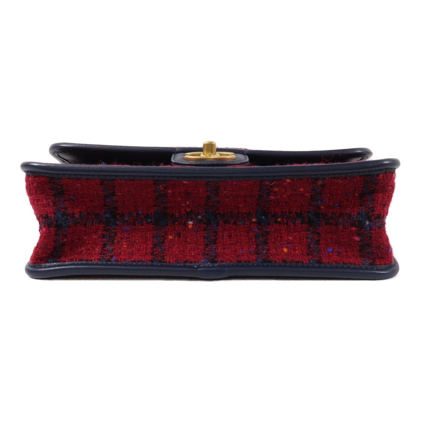 CHANEL Tweed Top Handle Flap Bag鏈帶肩背袋