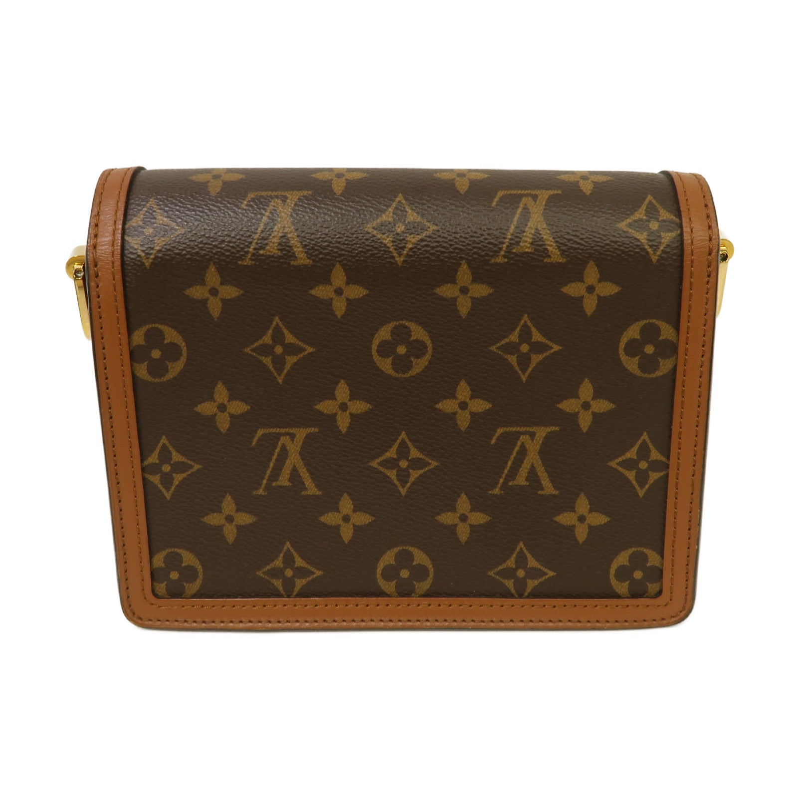 LOUIS VUITTON Monogram Mini Dauphine金扣肩背袋啡色