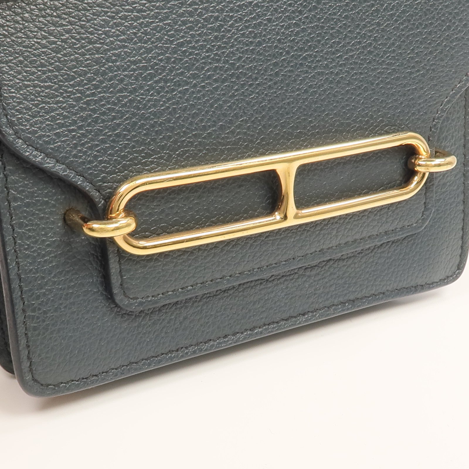HERMES Evercolor皮革Roulis Slim錢包Vert Rousseau