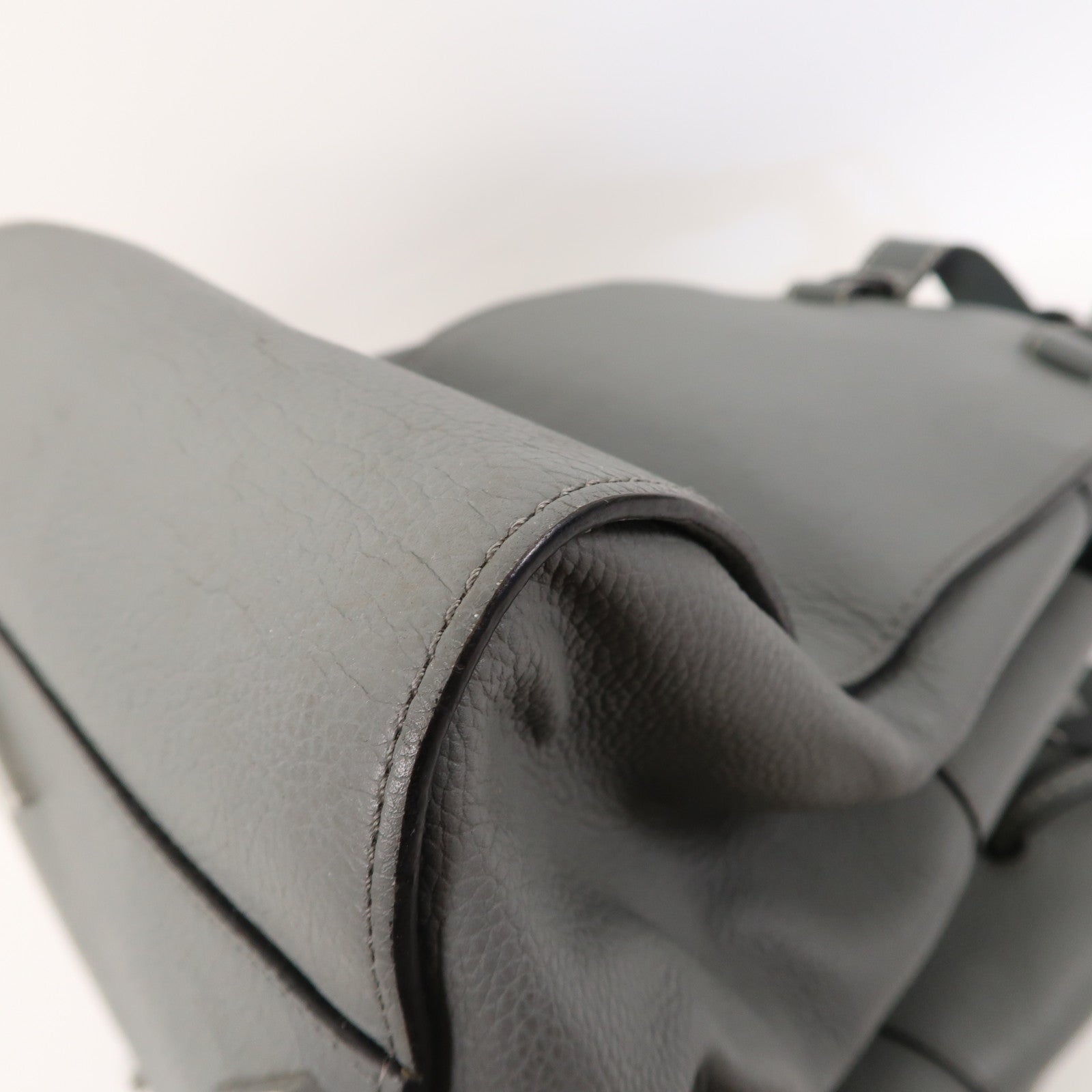 LOEWE 牛皮皮革Hammock銀扣手挽肩背兩用袋灰色