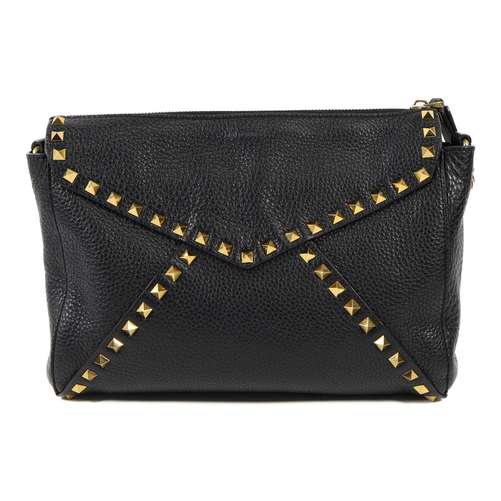 Valentino 牛皮皮革Shoulder Bag金扣肩背袋