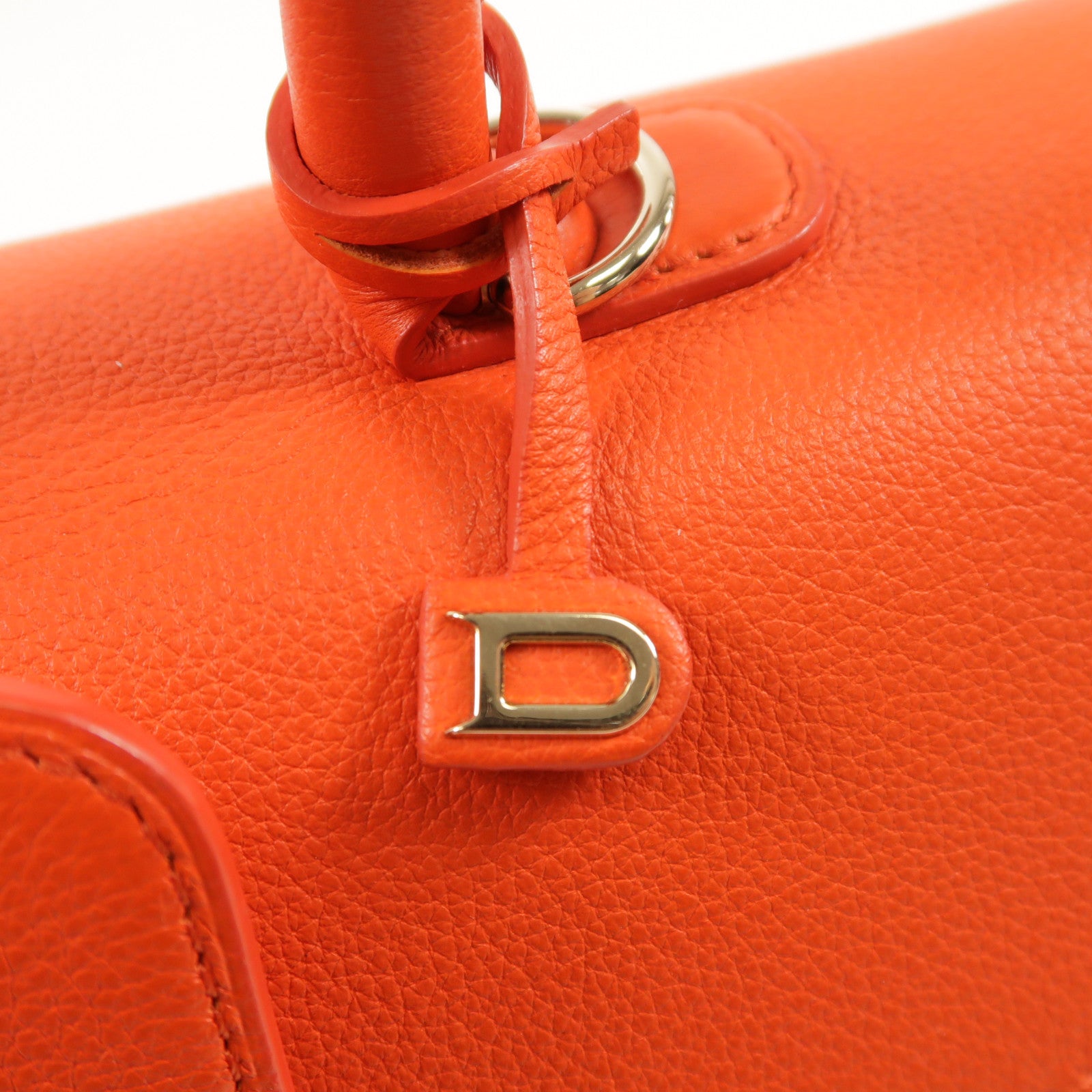 Delvaux 牛皮皮革Brillant East & West銀扣手挽肩背兩用袋