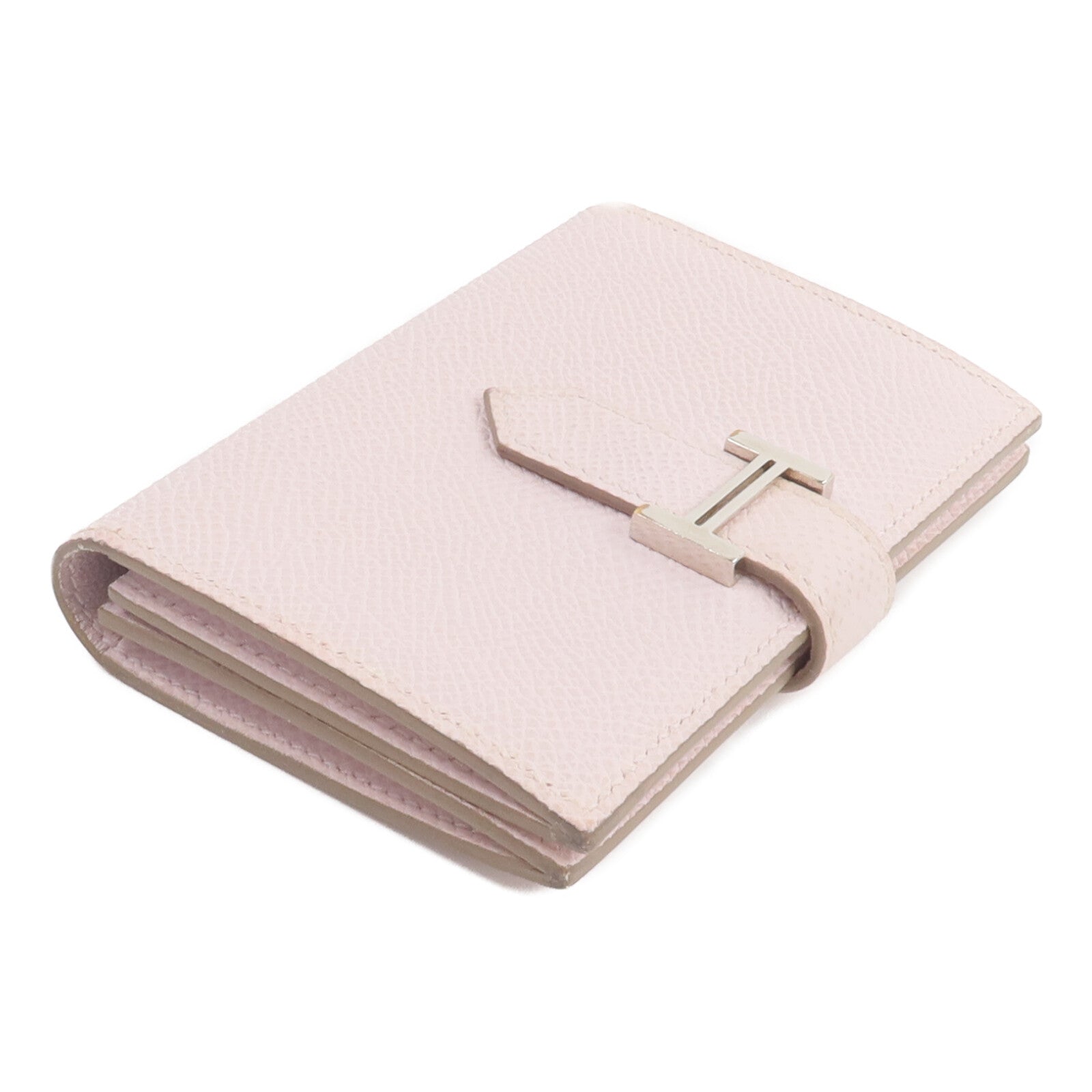 HERMES Epsom皮革Bearn Compact錢包Mauve Pale