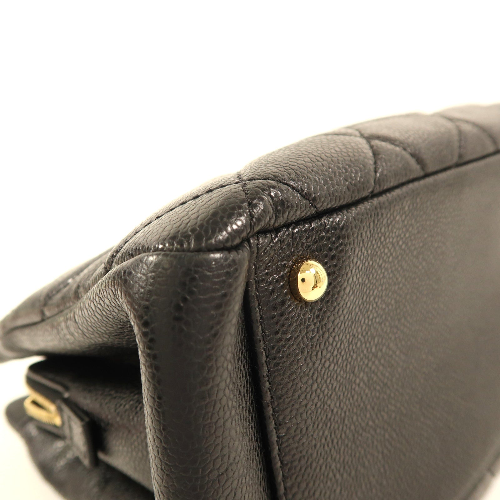 CHANEL 牛皮皮革Chain Shoulder金扣鏈帶肩背袋