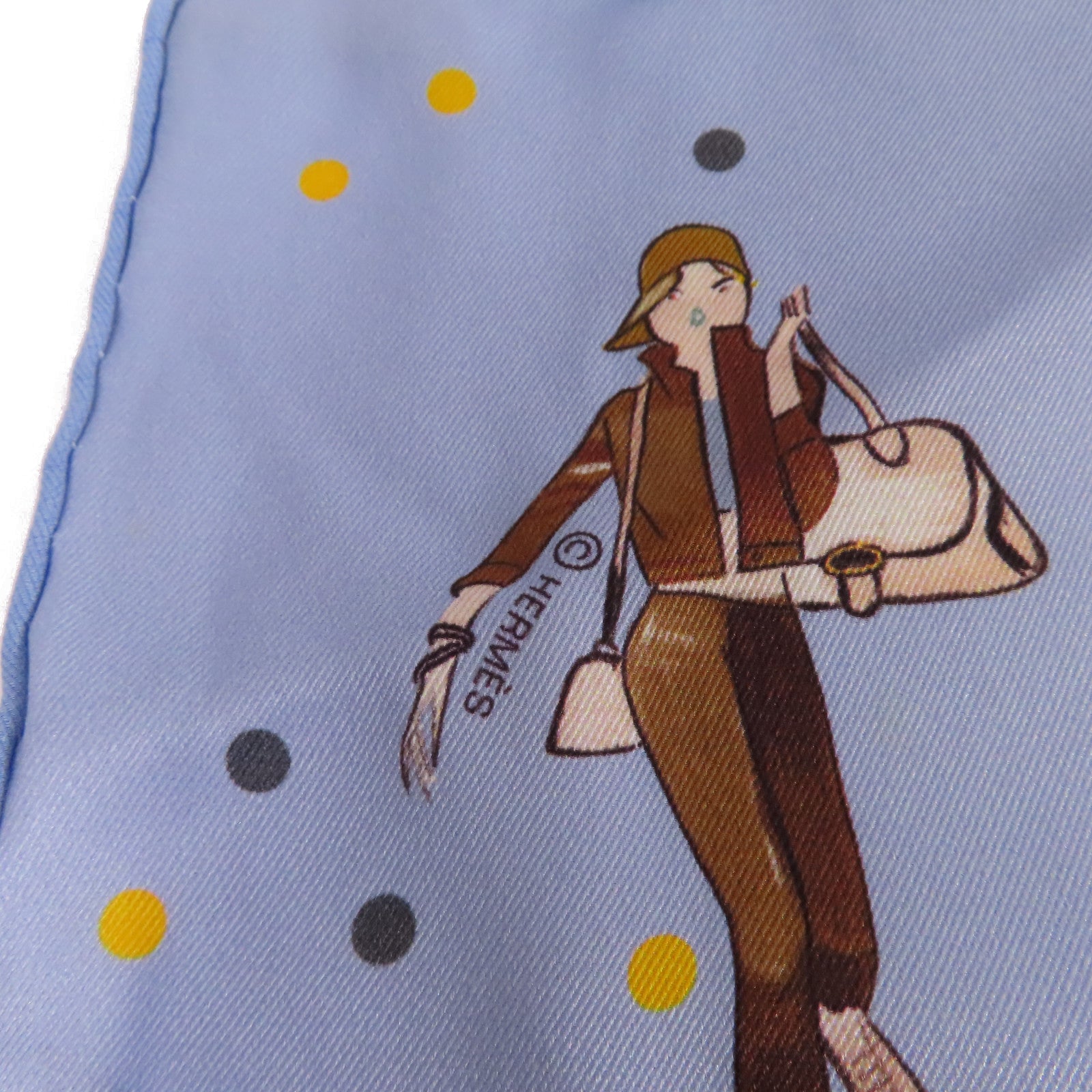 HERMES 【激減優惠】絲質65x65 Scarf絲巾藍色/彩色