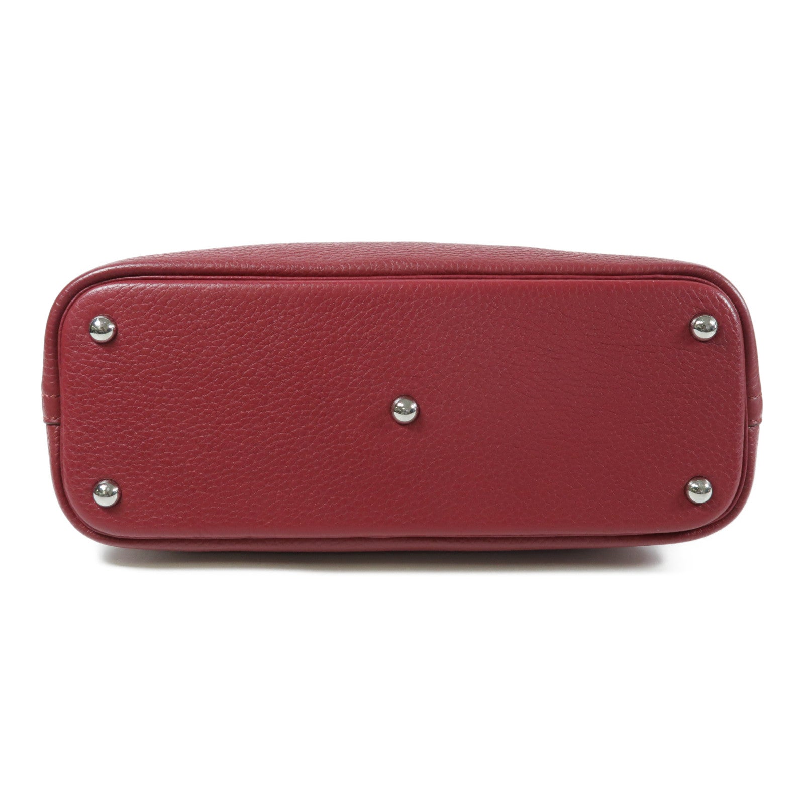 HERMES Clemence皮革Bolide 31銀扣手挽袋Rubis