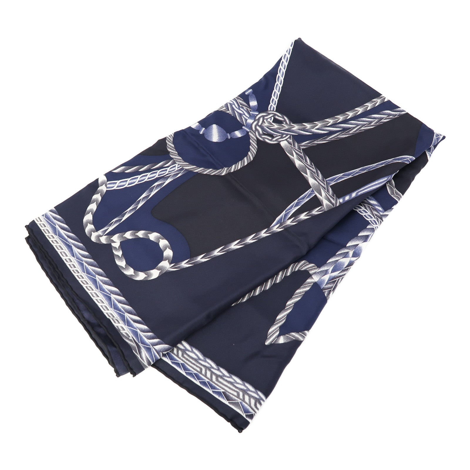 HERMES 絲質Scarf 90x90絲巾深藍色