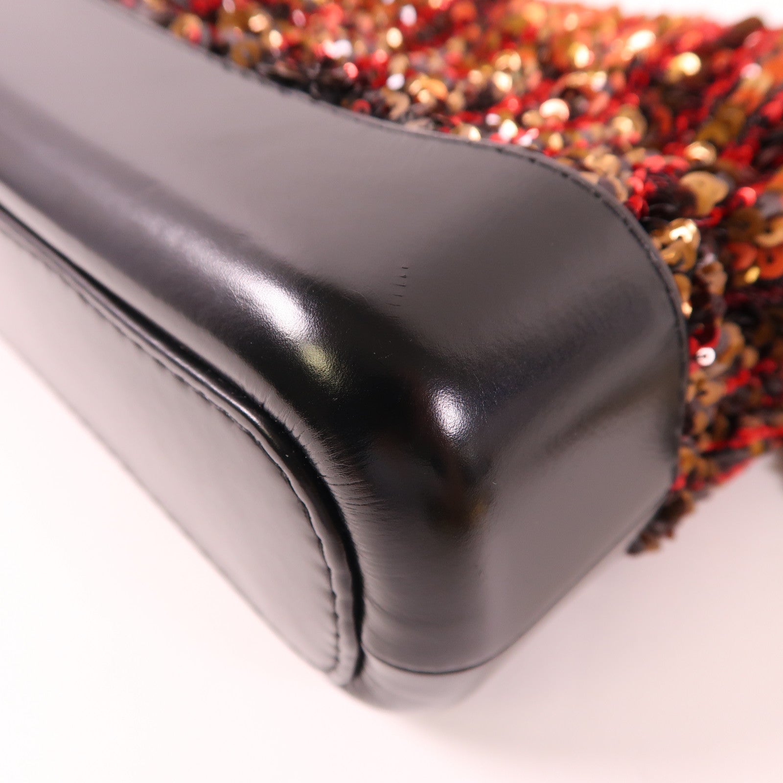 CHANEL 珠片/牛皮皮革Gabrielle Small鏈帶肩背袋