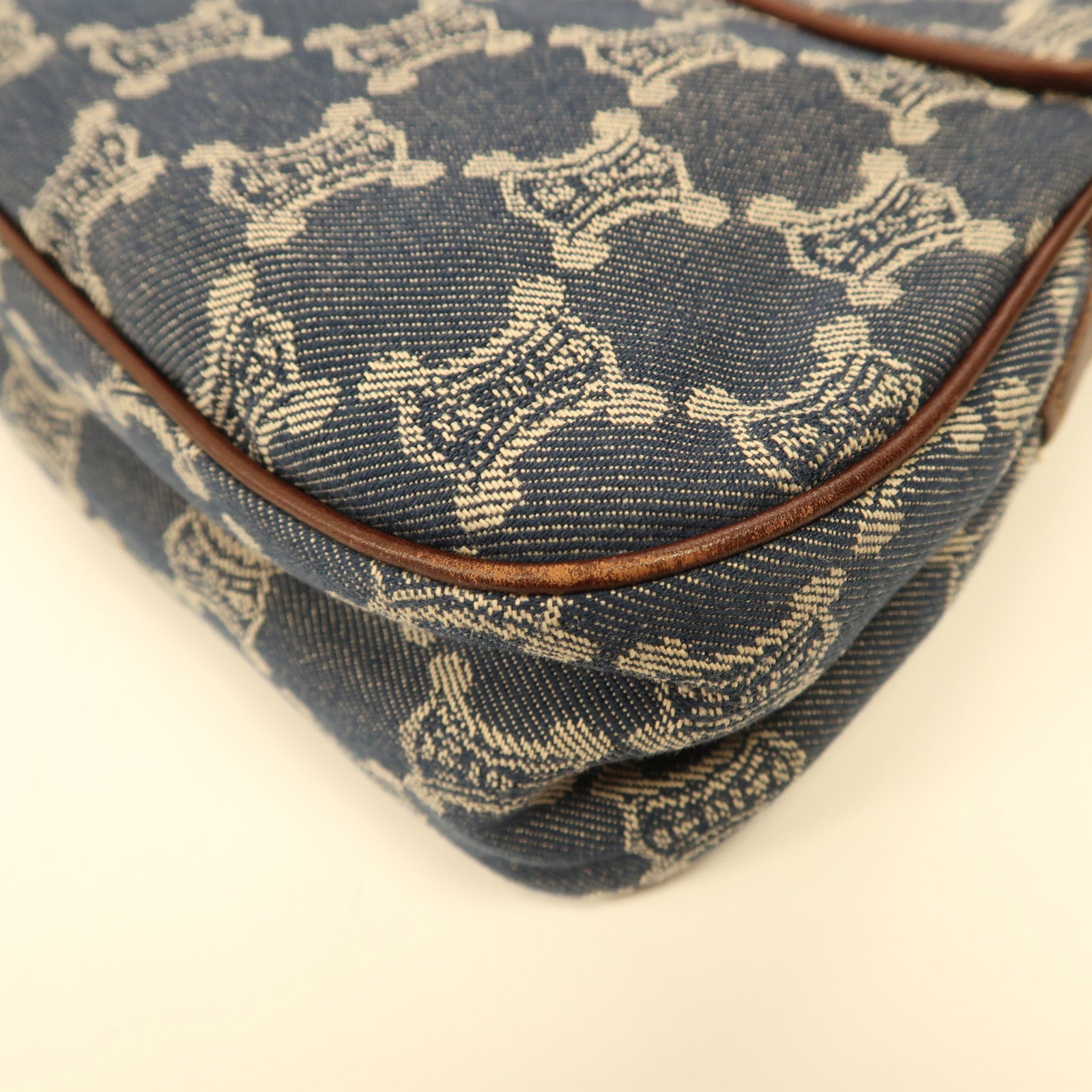 CELINE【激減優惠】 帆布Shoulder Bag金扣肩背袋藍色