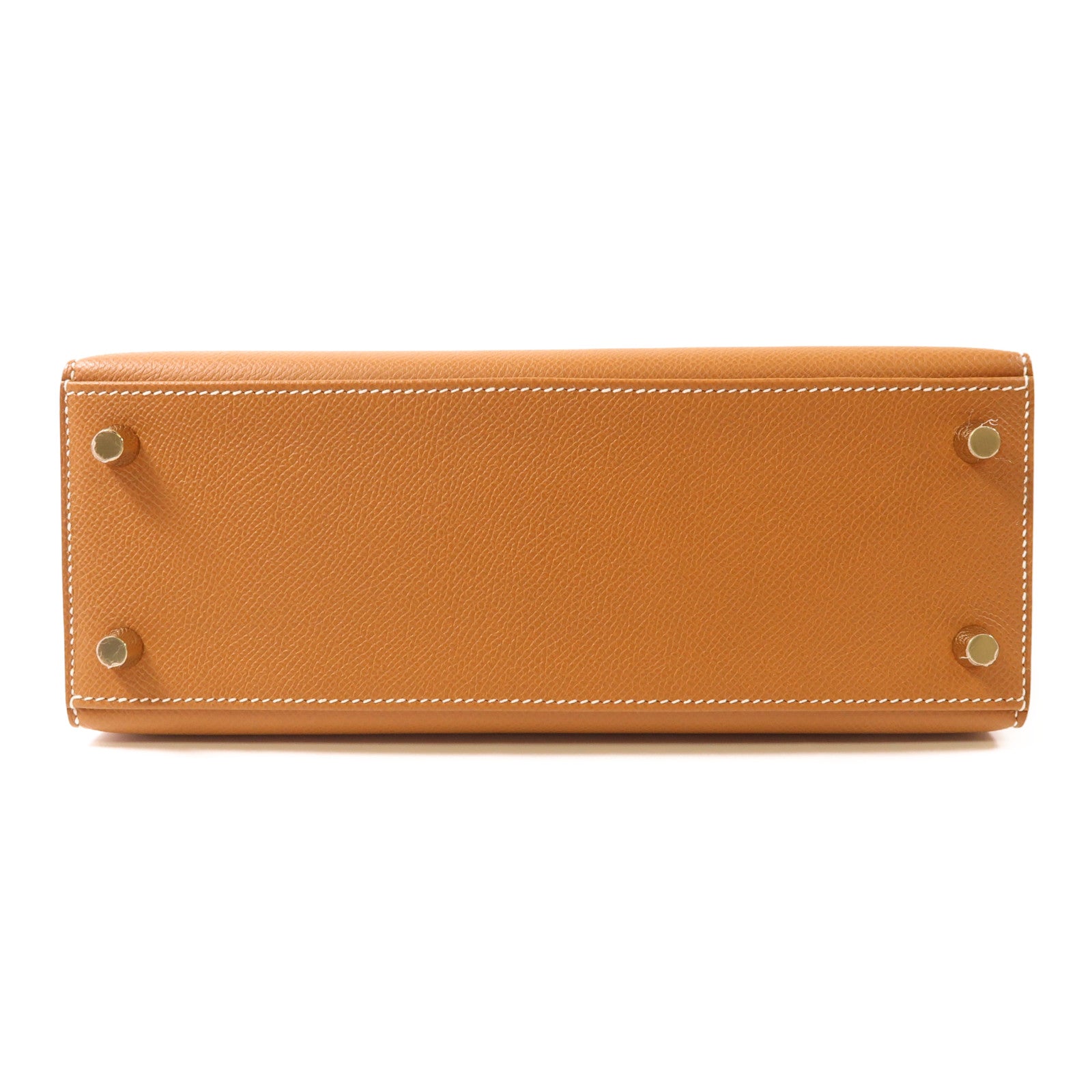 HERMES Epsom皮革Kelly 25金扣手挽肩背兩用袋Gold棕色