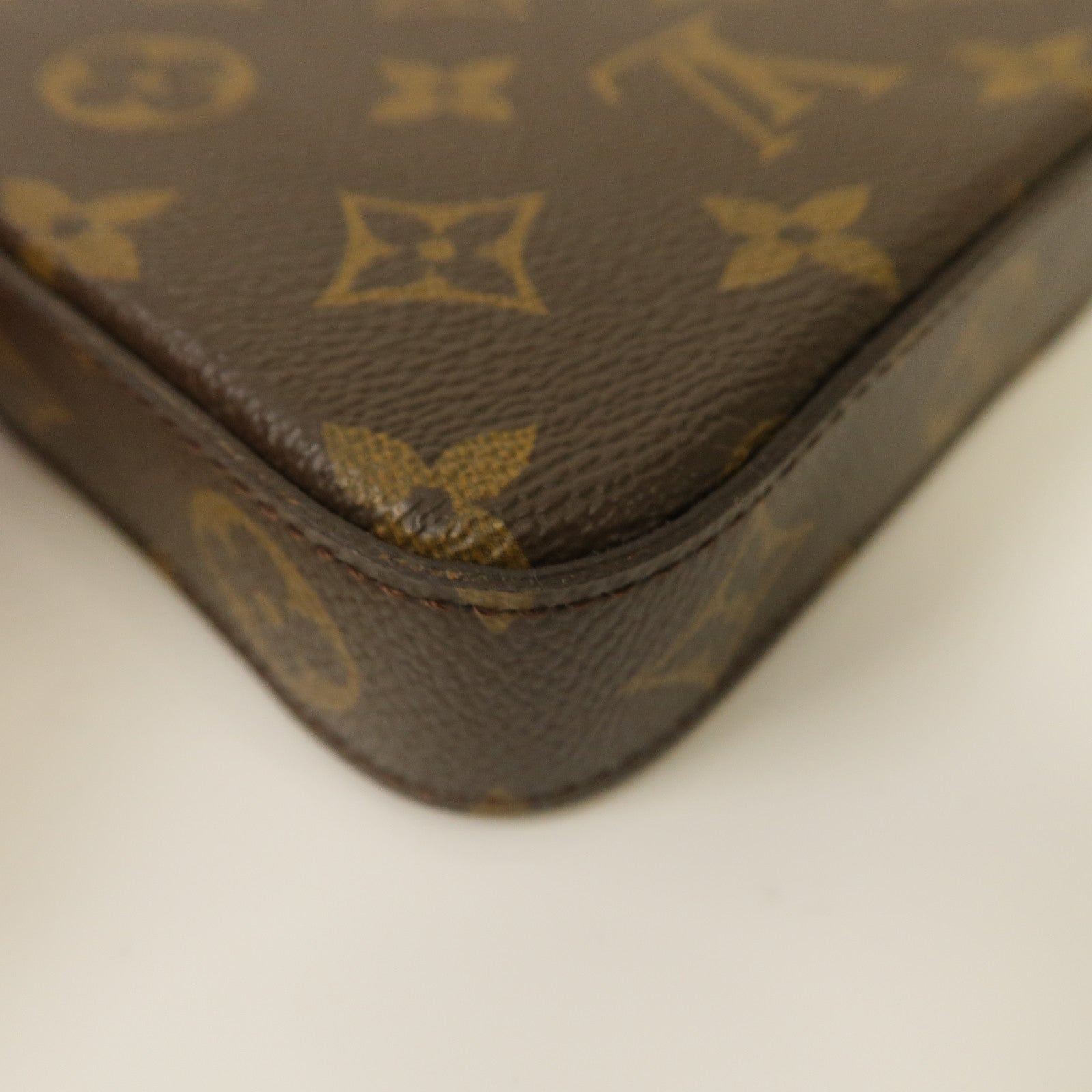 LOUIS VUITTON Monogram Pochette Felice金扣鏈帶肩背袋啡色
