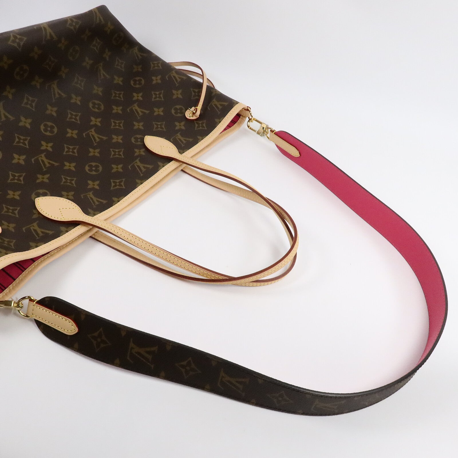 LOUIS VUITTON Monogram Neverfull Bandouliere Inside Out MM手挽肩背兩用袋