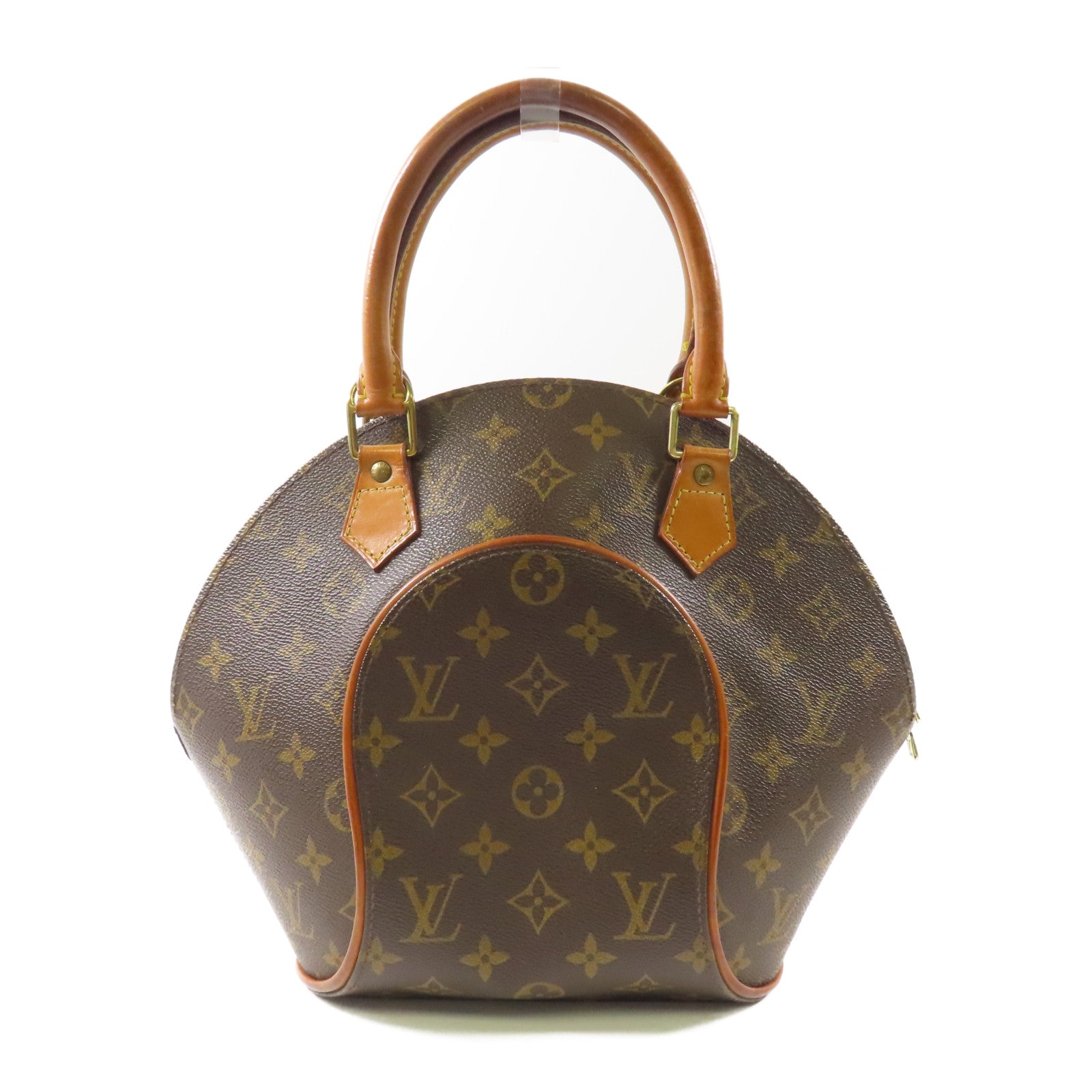 LOUIS VUITTON Monogram Ellipse PM金扣手挽袋棕色