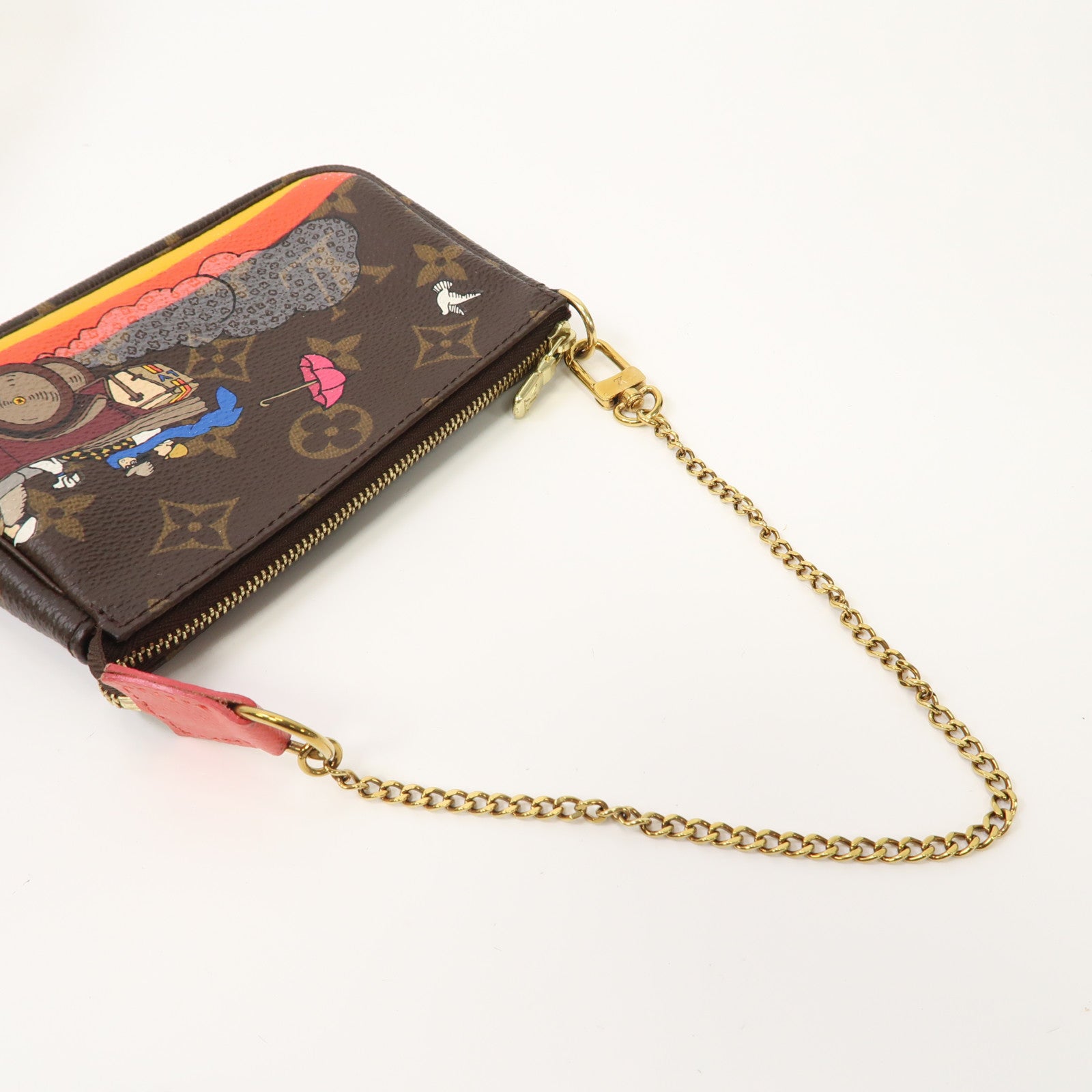 LOUIS VUITTON 【激減優惠】Monogram Mini Pochette Accessoires Chain Pouch金扣鏈帶手拿包啡色/彩色