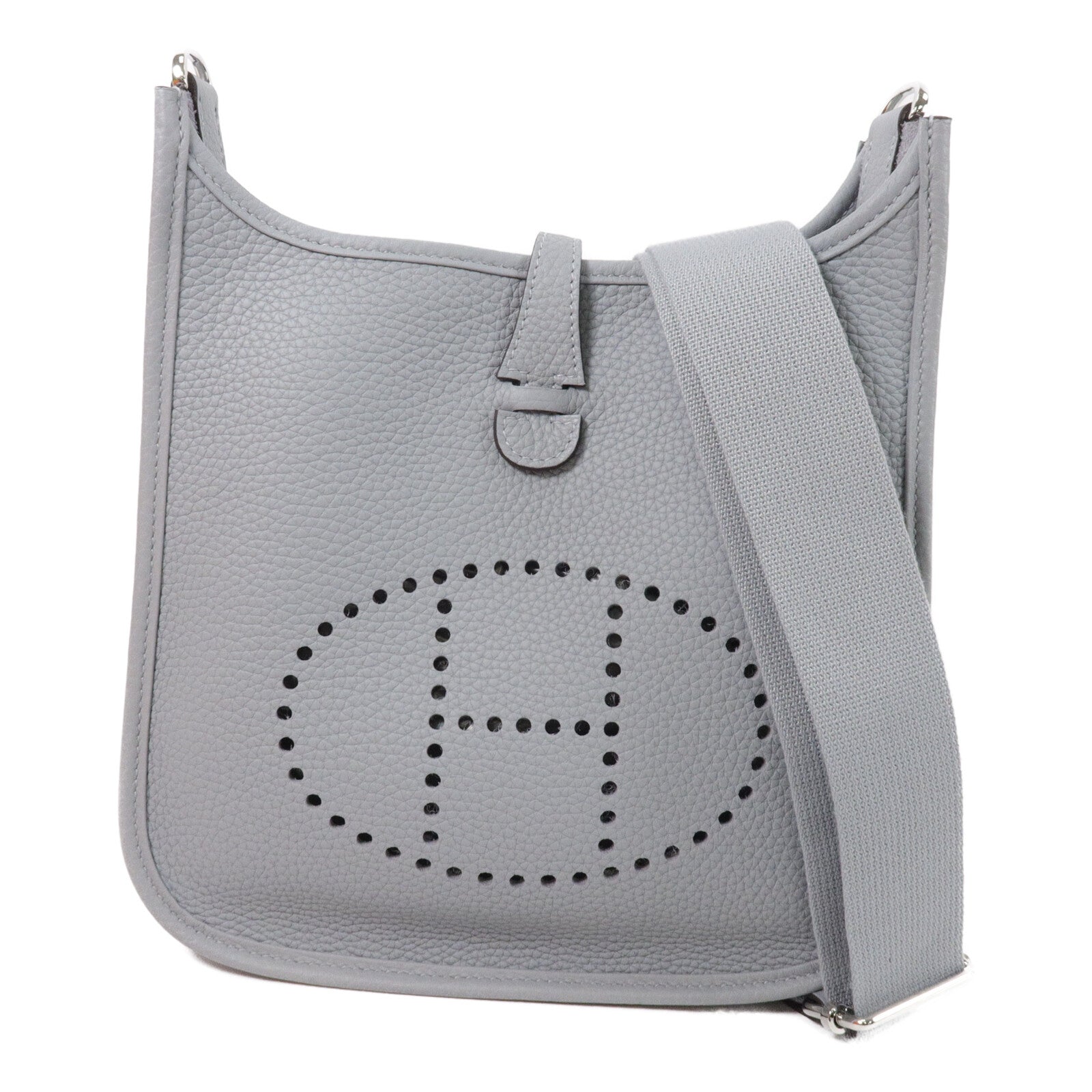 HERMES Clemence皮革Evelyne 23肩背袋Gris Pantin
