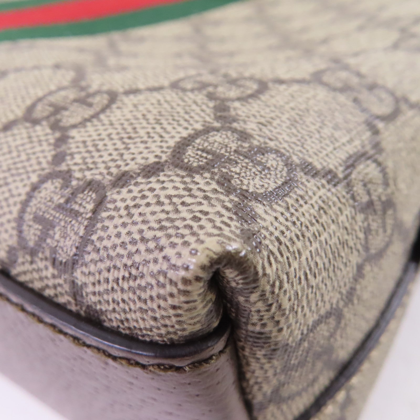 GUCCI 塗層帆布Ophidia Shoulder Bag金扣肩背袋啡色