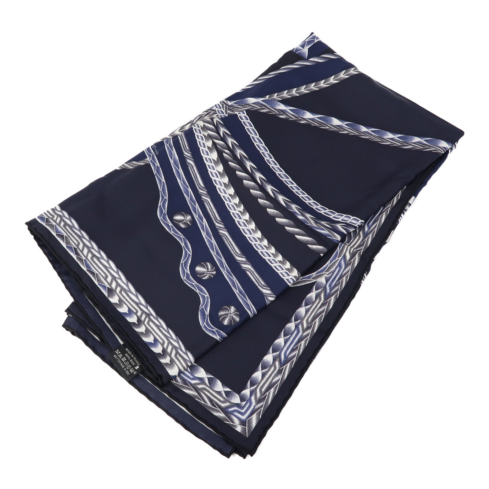 HERMES 絲質Scarf 90x90絲巾深藍色