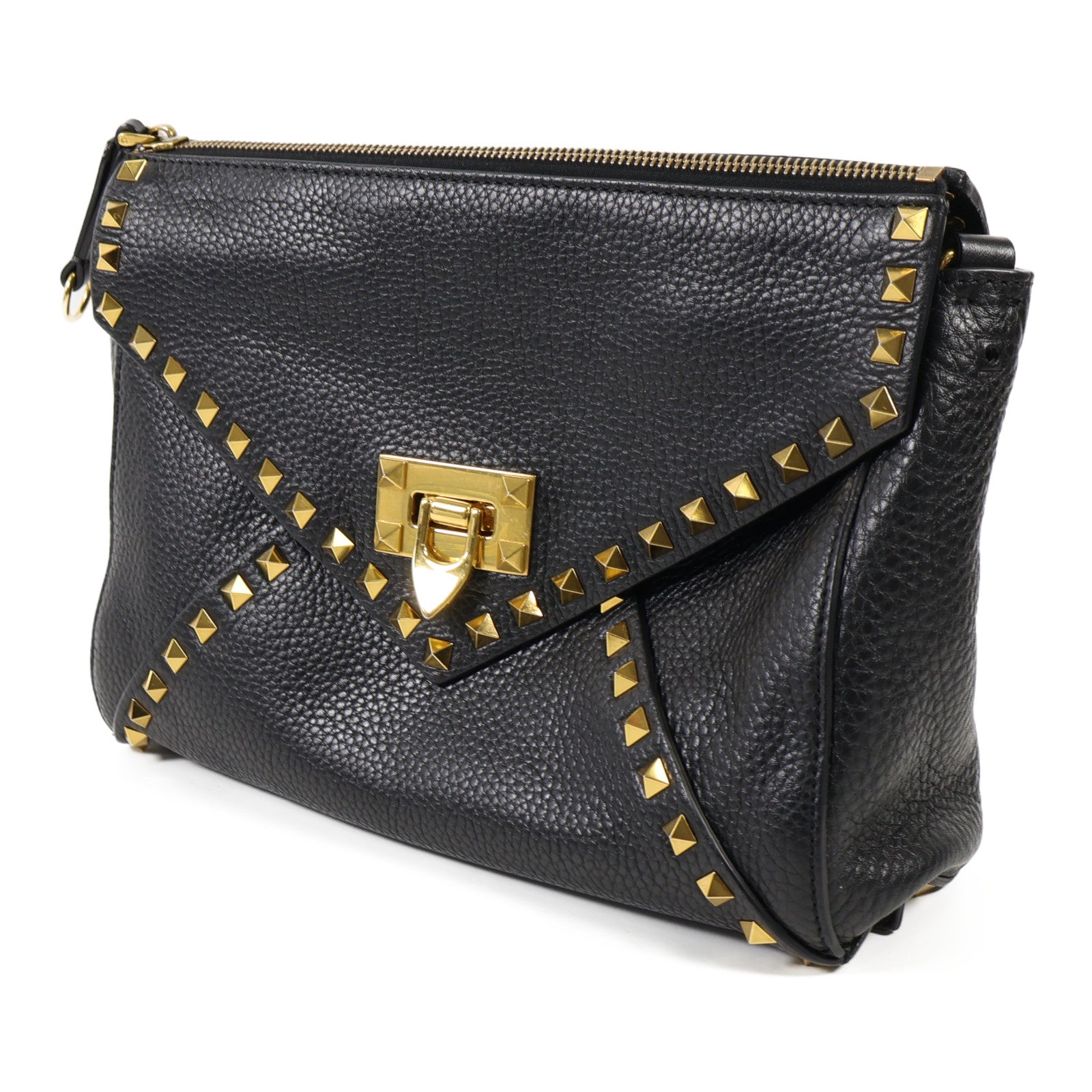 Valentino 牛皮皮革Shoulder Bag金扣肩背袋