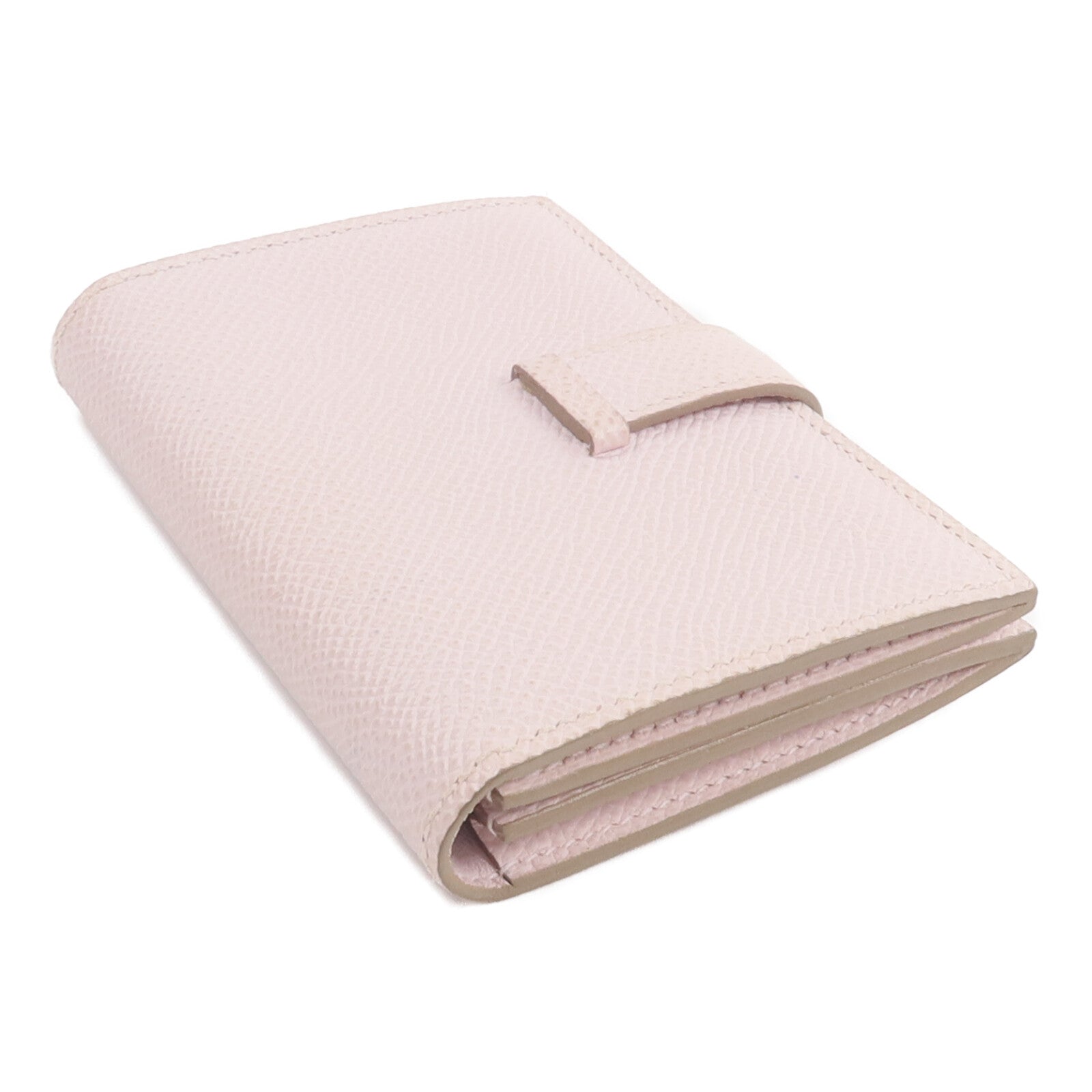 HERMES Epsom皮革Bearn Compact錢包Mauve Pale
