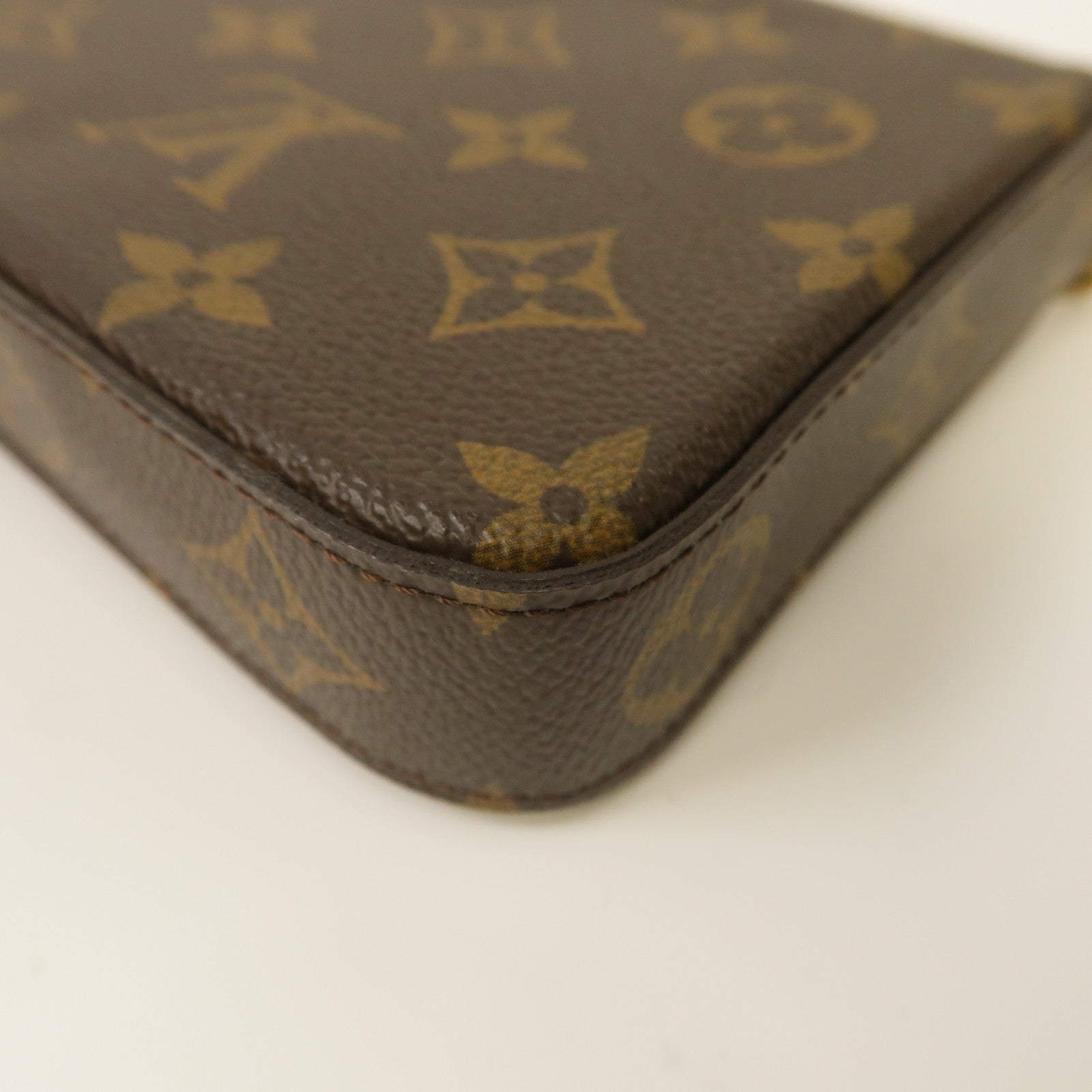 LOUIS VUITTON Monogram Pochette Felice金扣鏈帶肩背袋啡色