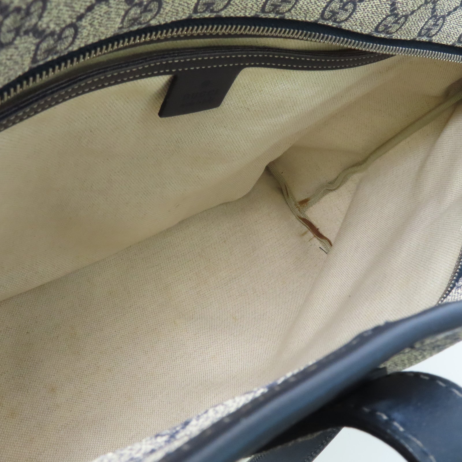 GUCCI 【激減優惠】塗層帆布Tote Bag銀扣手挽袋米色