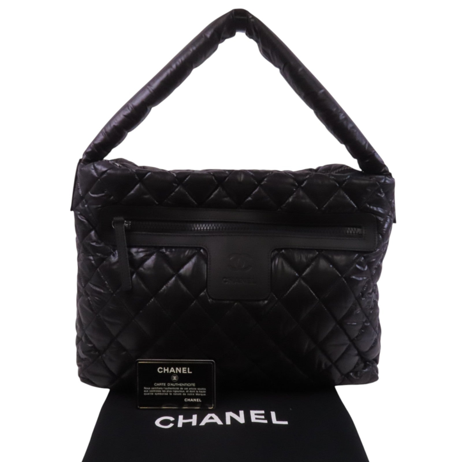 CHANEL 尼龍Coco Cocoon銀扣肩背袋