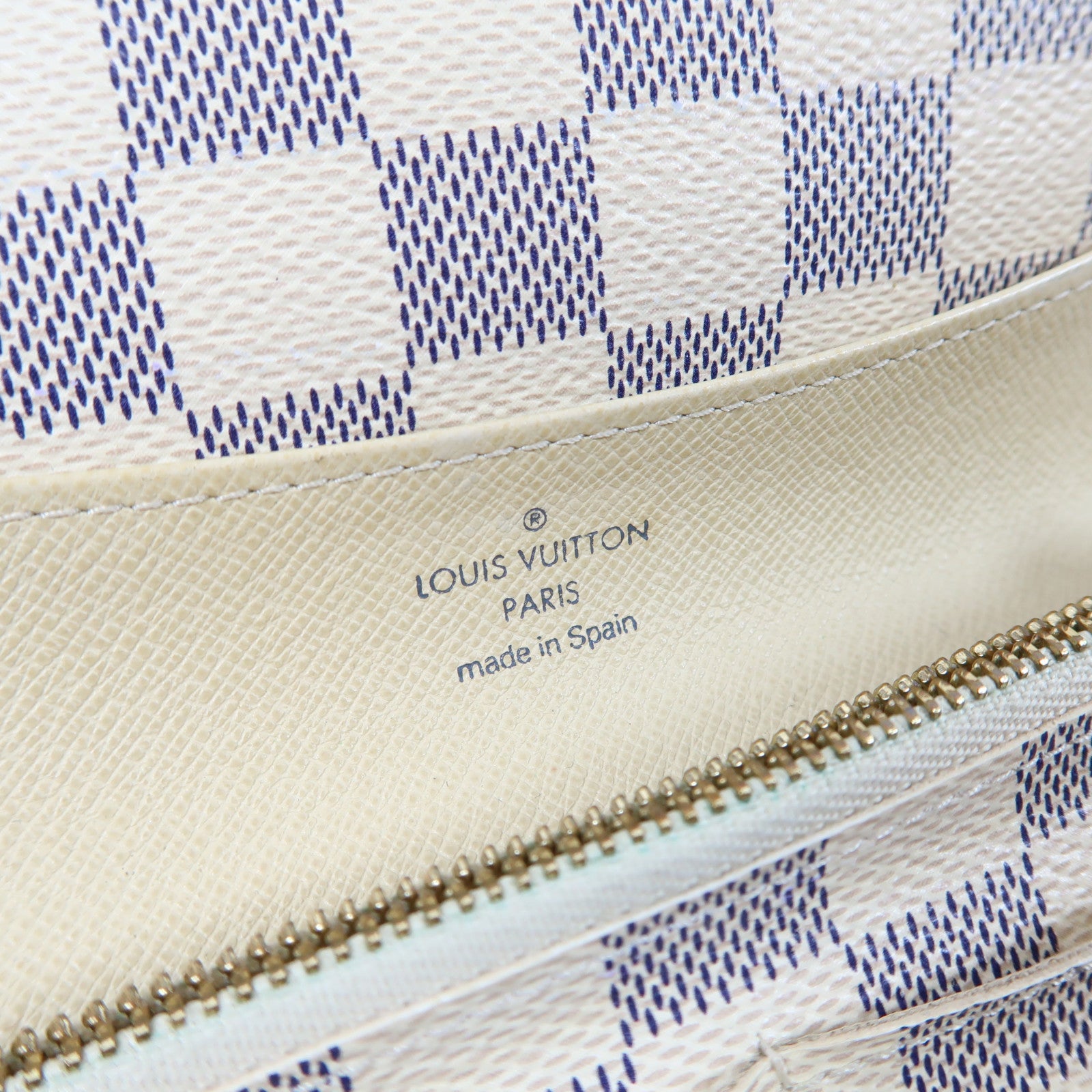LOUIS VUITTON 【激減優惠】Damier Azur Portefeuille Emily Long Wallet金扣長錢包白色/藍色