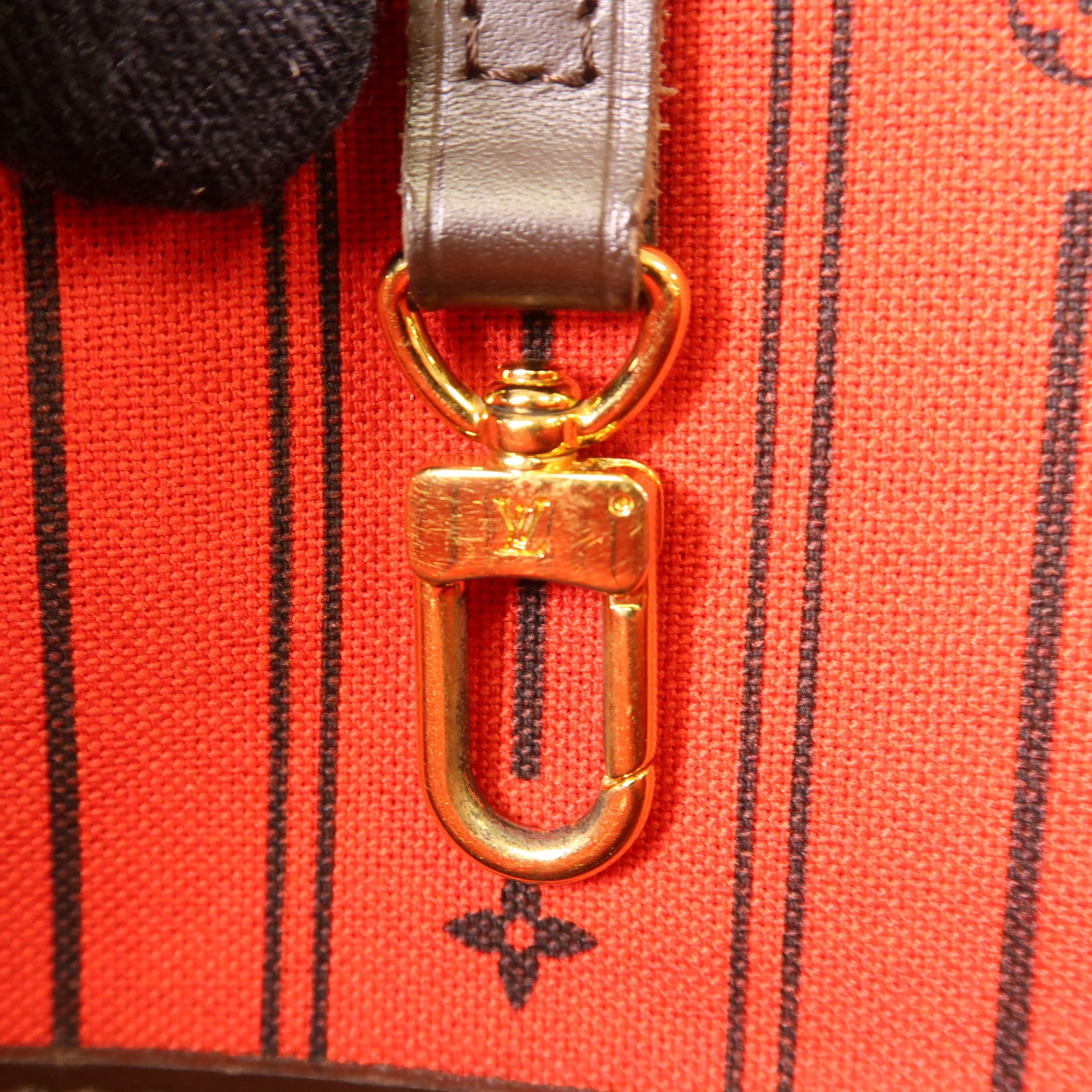 LOUIS VUITTON Damier Neverfull MM金扣手挽袋