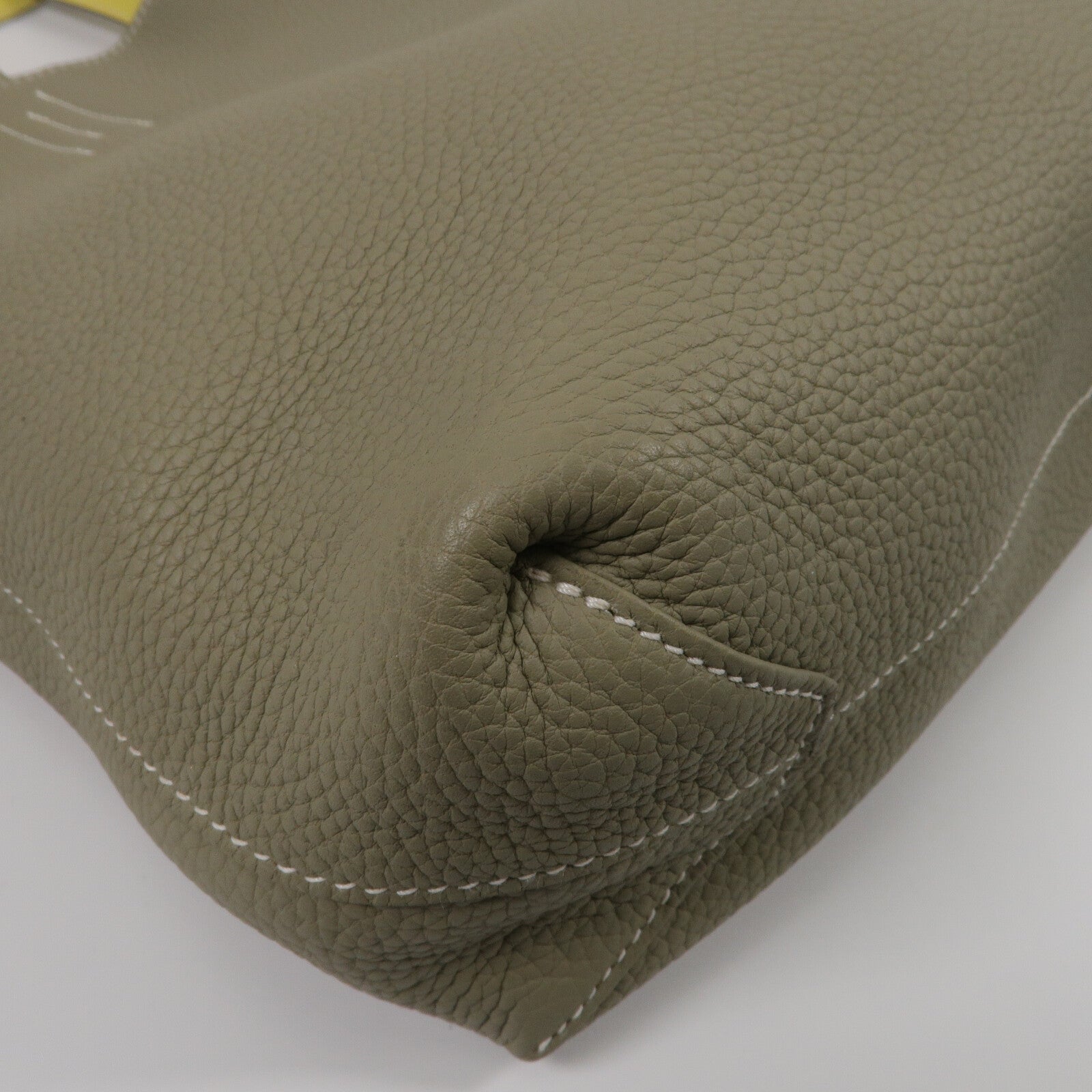 HERMES Clemence皮革Double Sens 36手挽袋Sauge/Lime