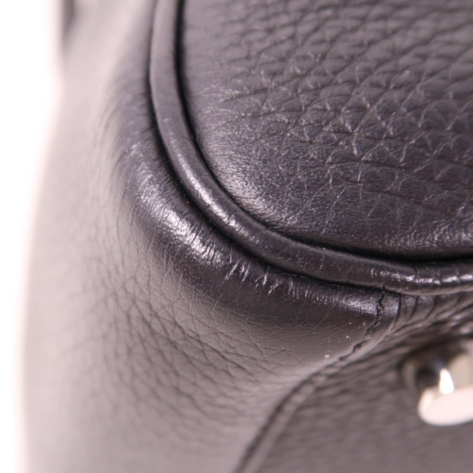 HERMES Clemence皮革Lindy 26銀扣手挽肩背兩用袋Bleu Nuit