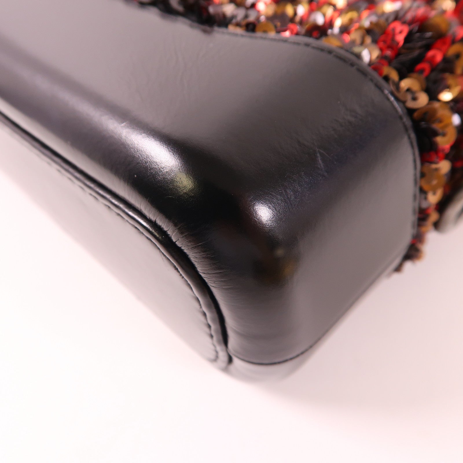 CHANEL 珠片/牛皮皮革Gabrielle Small鏈帶肩背袋