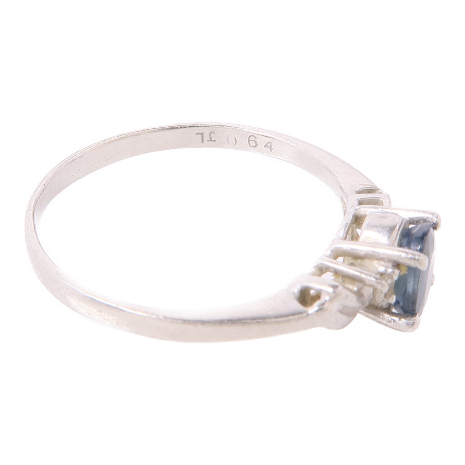 JEWELRY PT900鉑金Sapphire/Diamond Ring藍寶石/鑽石戒指US#7.5