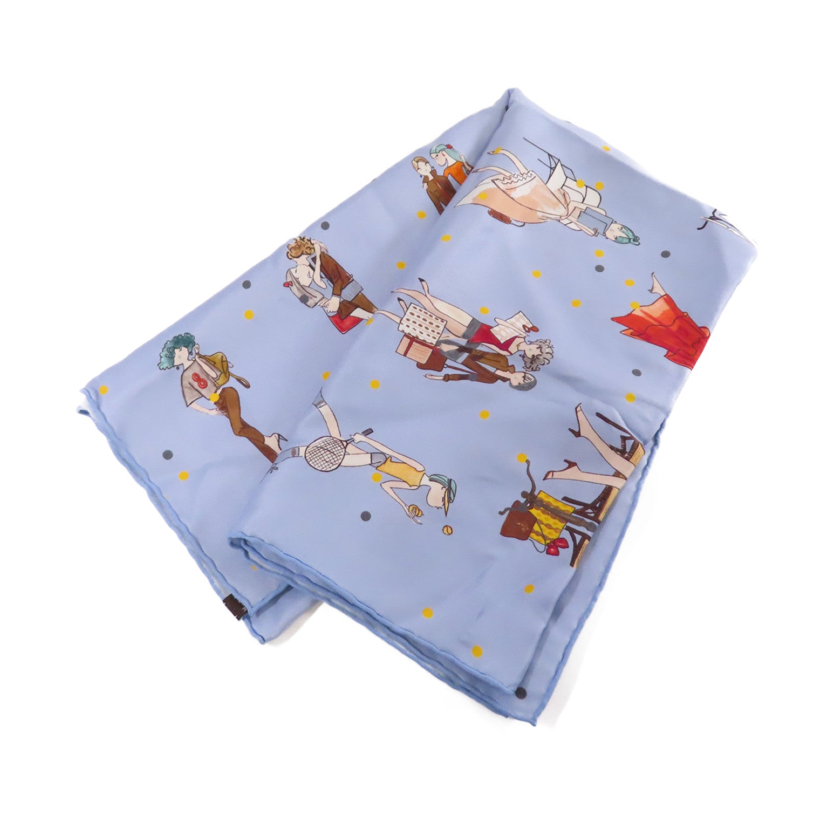 HERMES 【激減優惠】絲質65x65 Scarf絲巾藍色/彩色
