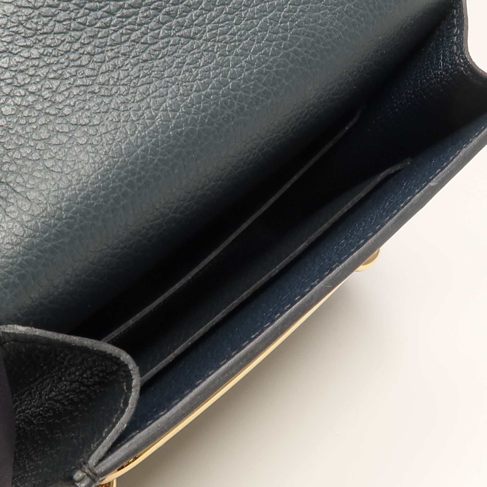 HERMES Evercolor皮革Roulis Slim錢包Vert Rousseau