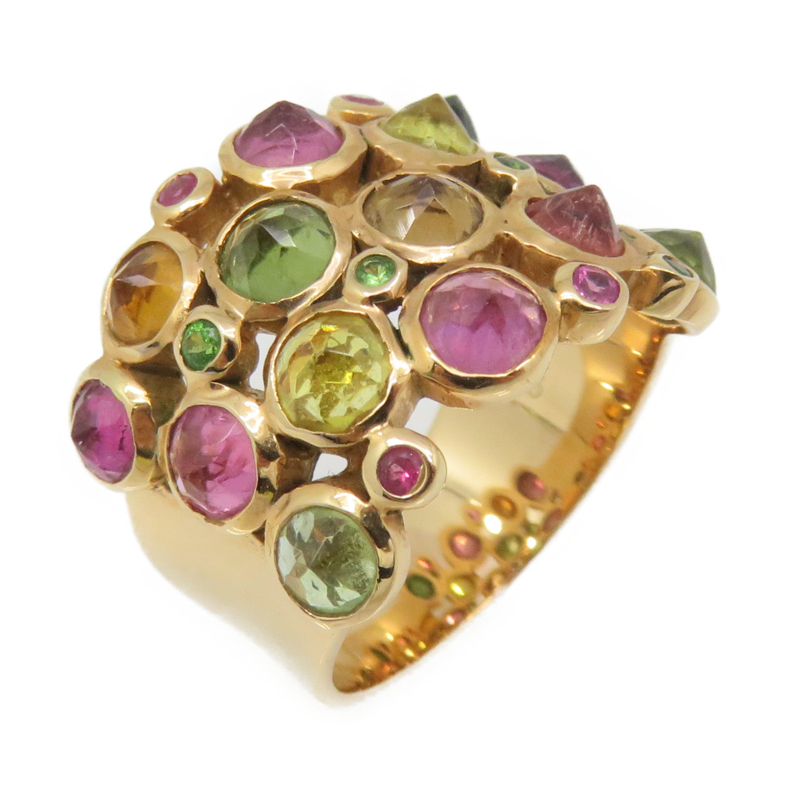 JEWELRY 18K玫瑰金/3.66ct彩色宝石Jewelry Ring戒指US#6.5