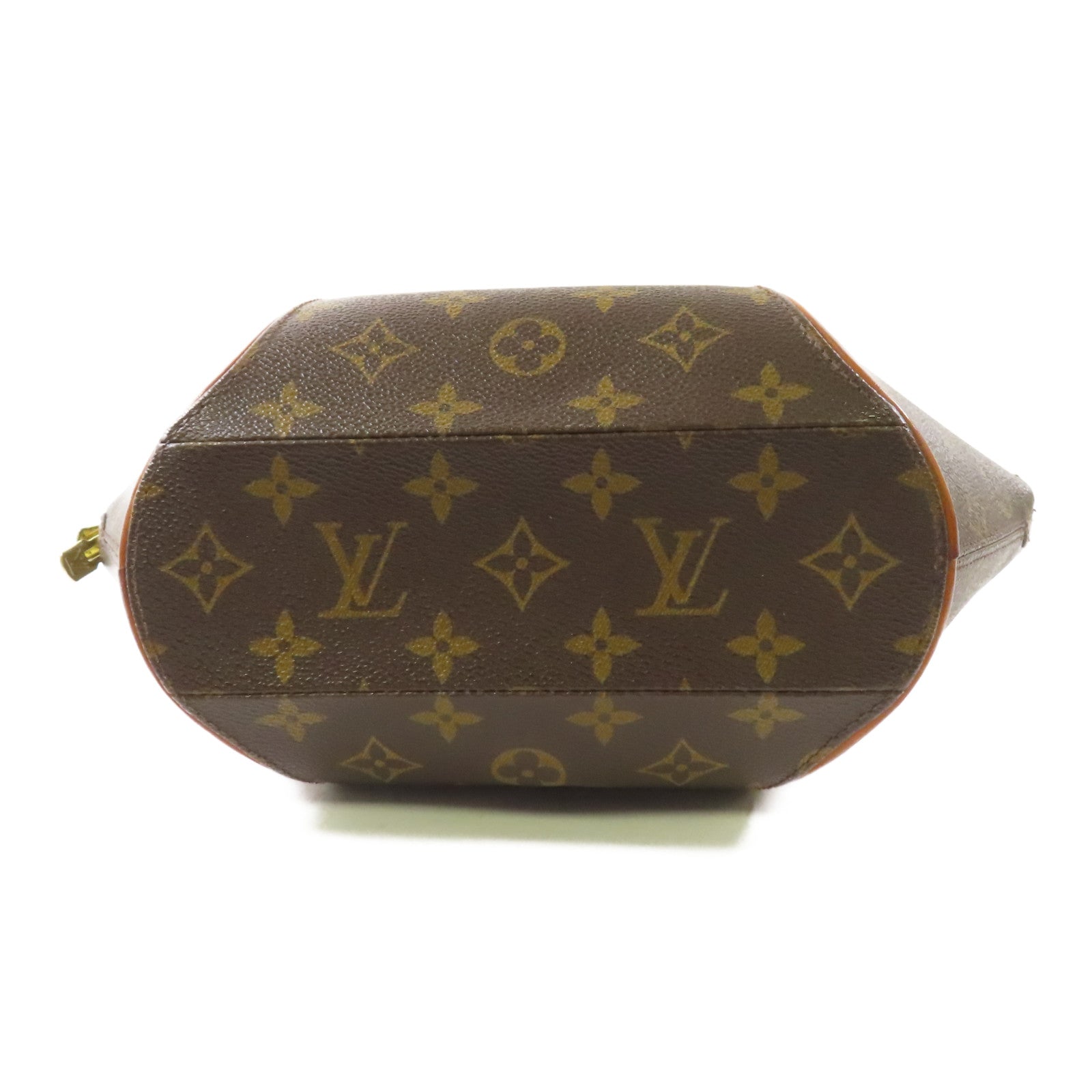 LOUIS VUITTON Monogram Ellipse PM金扣手挽袋棕色