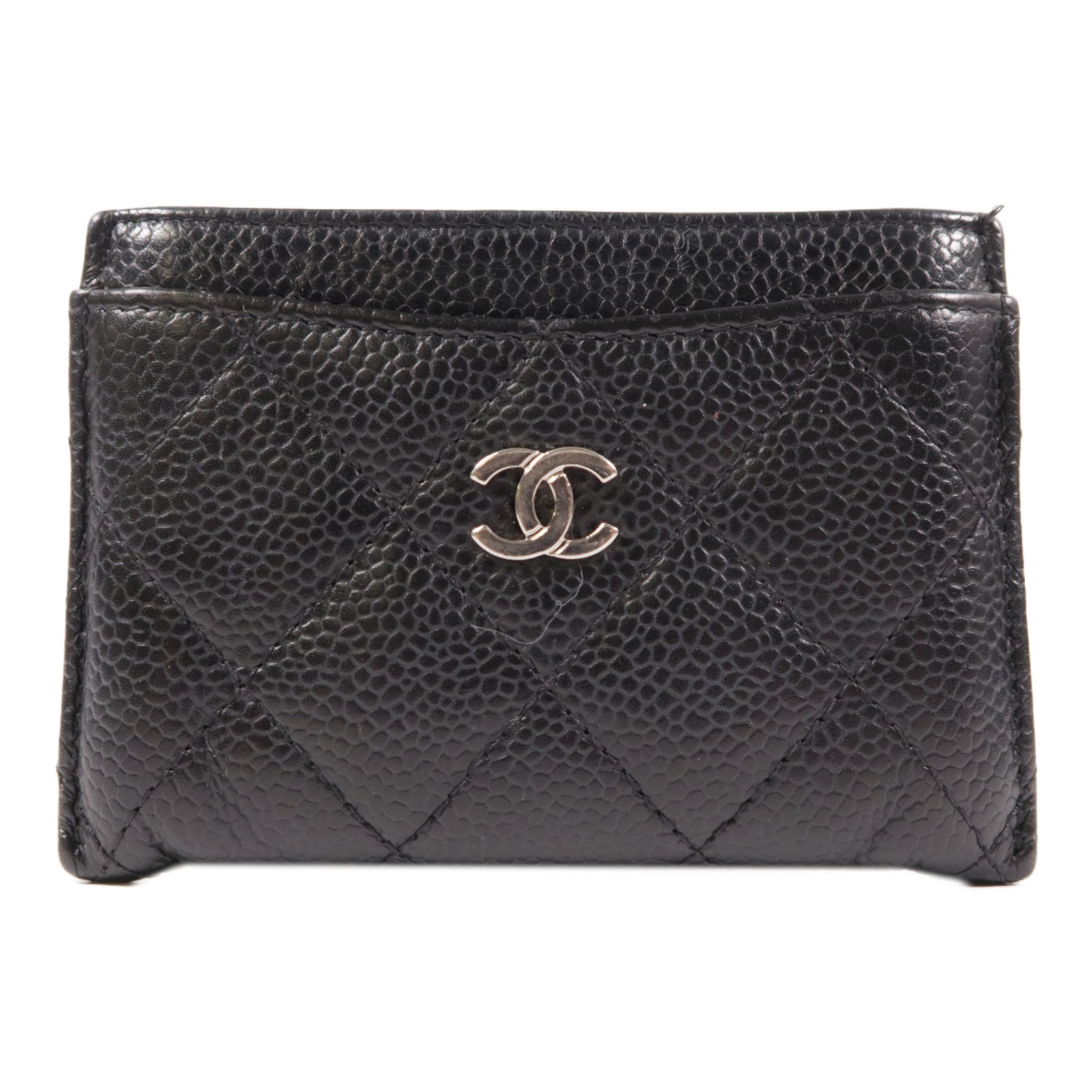 CHANEL 牛皮皮革Card Case銀扣卡片套