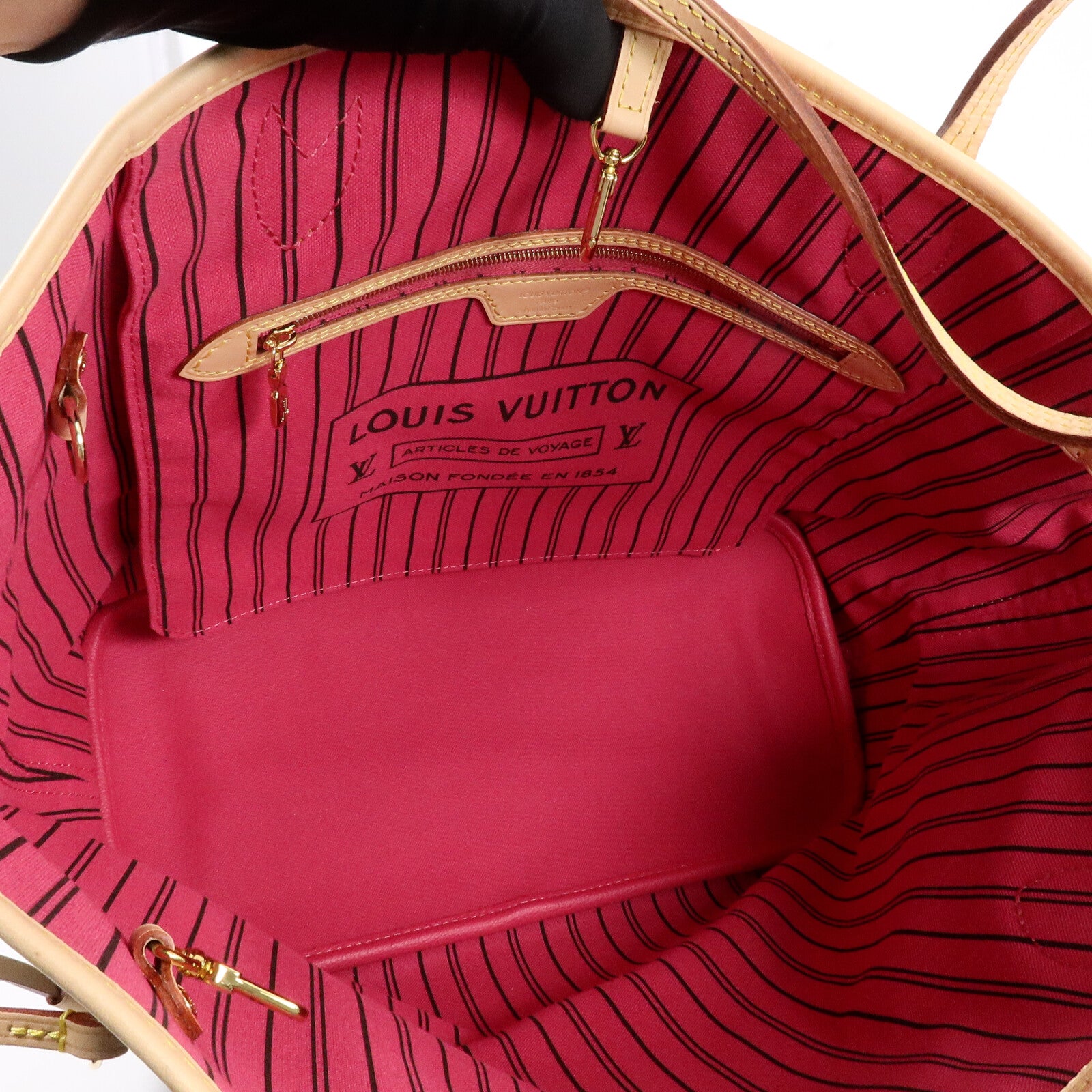 LOUIS VUITTON Monogram Neverfull Bandouliere Inside Out MM手挽肩背兩用袋
