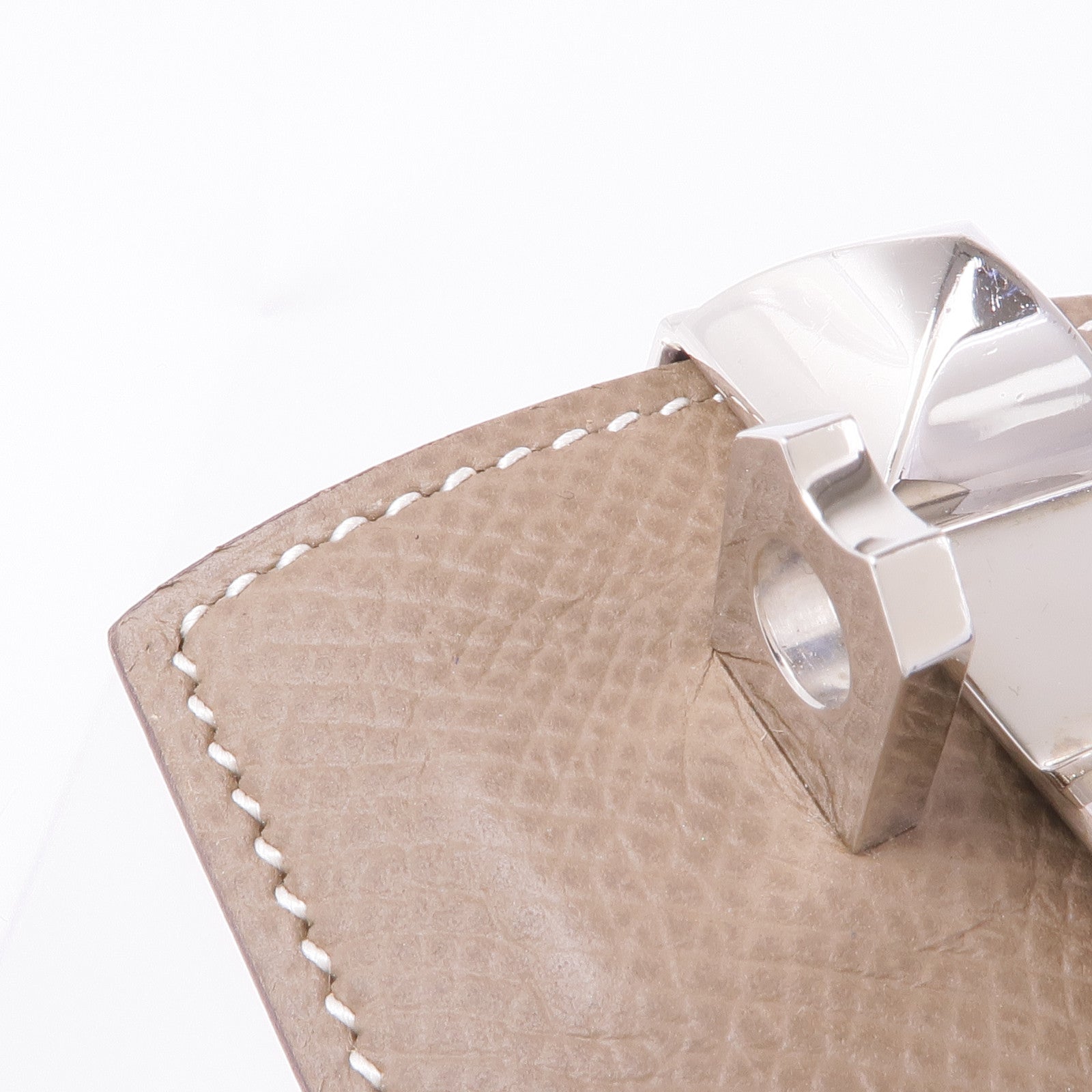 HERMES Epsom皮革Collier de Chien CDC Bracelet銀扣手帶Etoupe