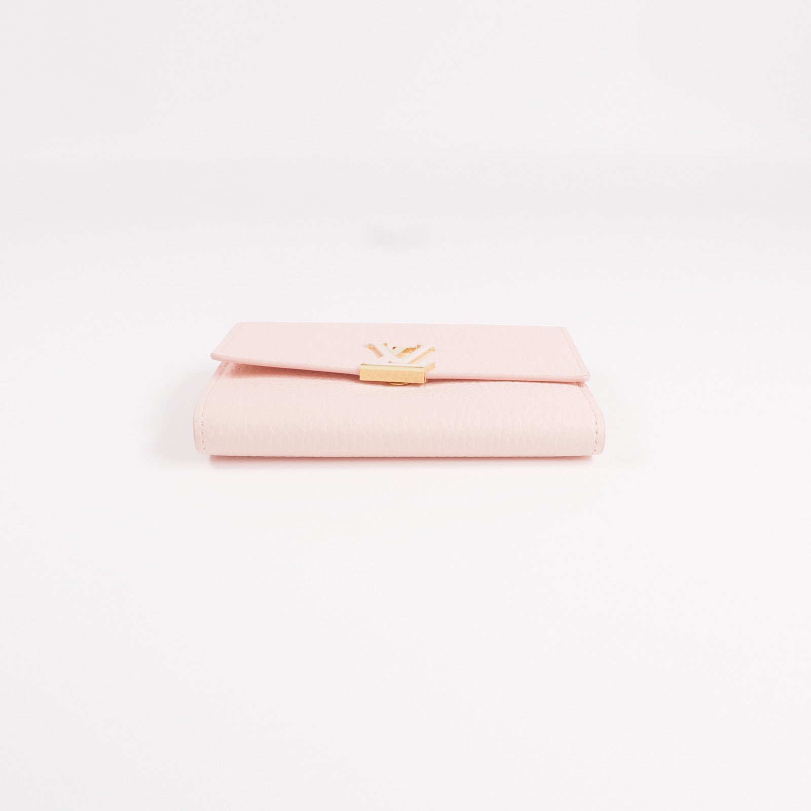 LOUIS VUITTON 【激減優惠】Taurillon皮革Capucines Compact Wallet金扣錢包