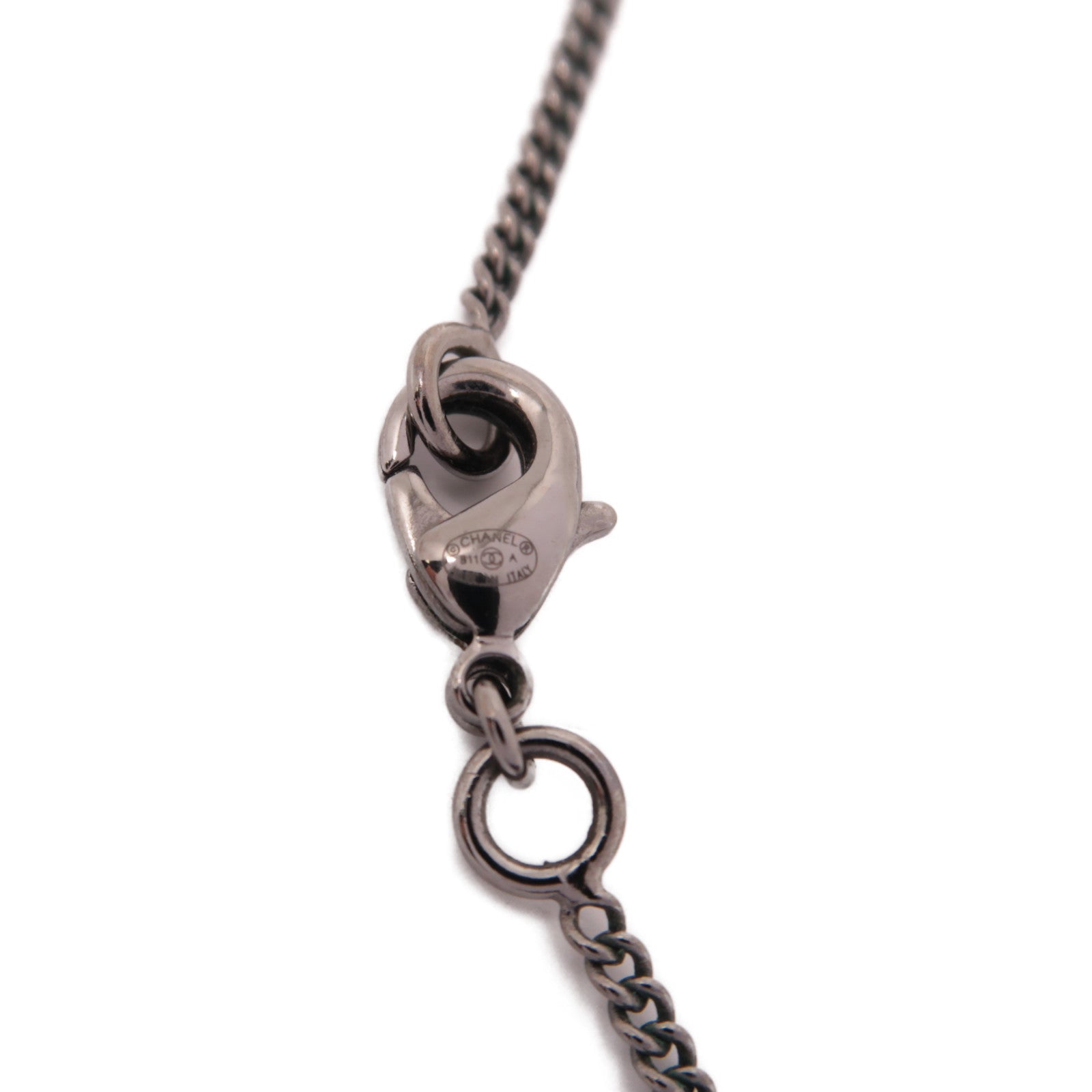 CHANEL 金屬Necklace項鍊黑色/銀色