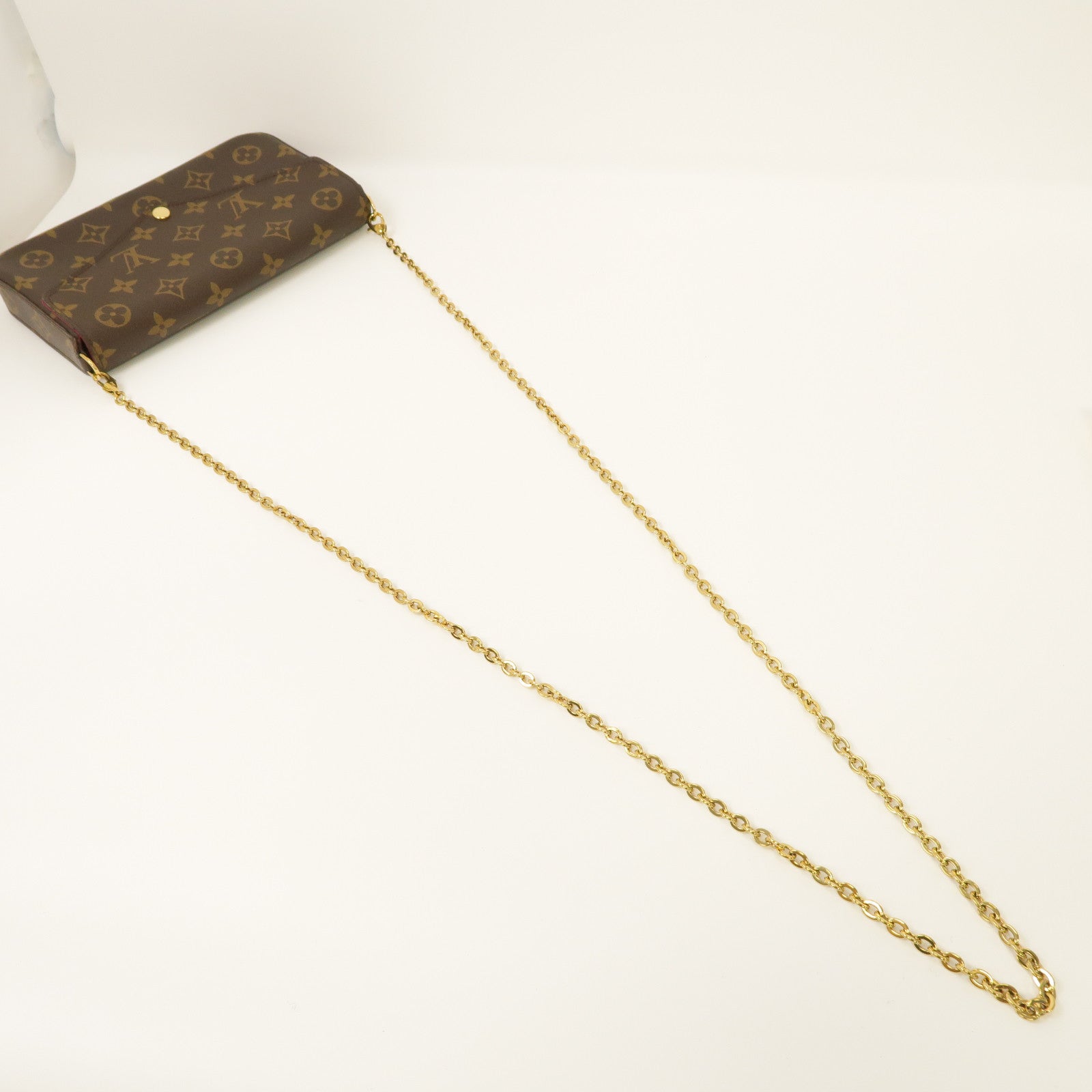 LOUIS VUITTON Monogram Pochette Felice金扣鏈帶肩背袋啡色
