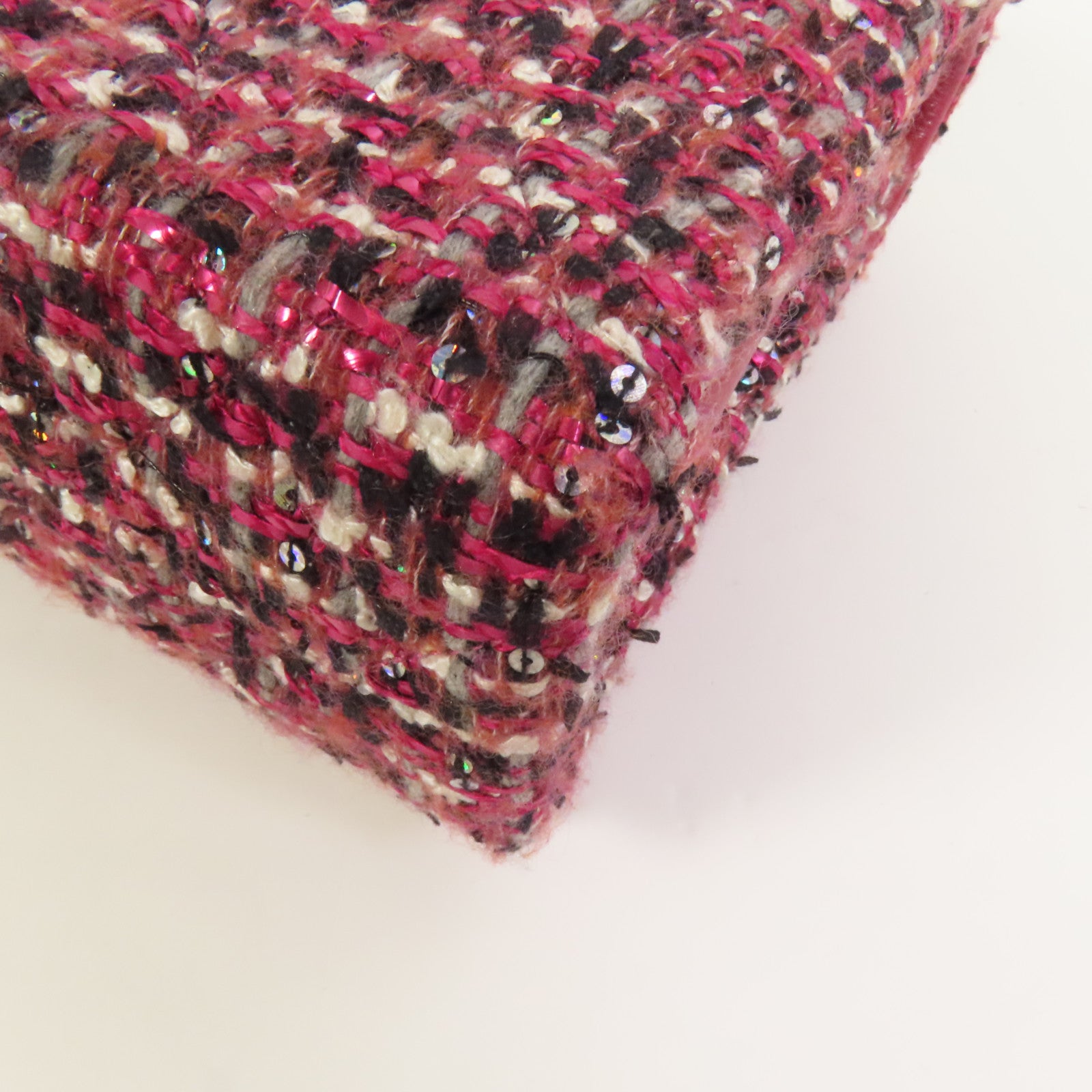 CHANEL 【激減優惠】Tweed/牛皮皮革Chain Shoulder Flap Bag銀扣鏈帶肩背袋