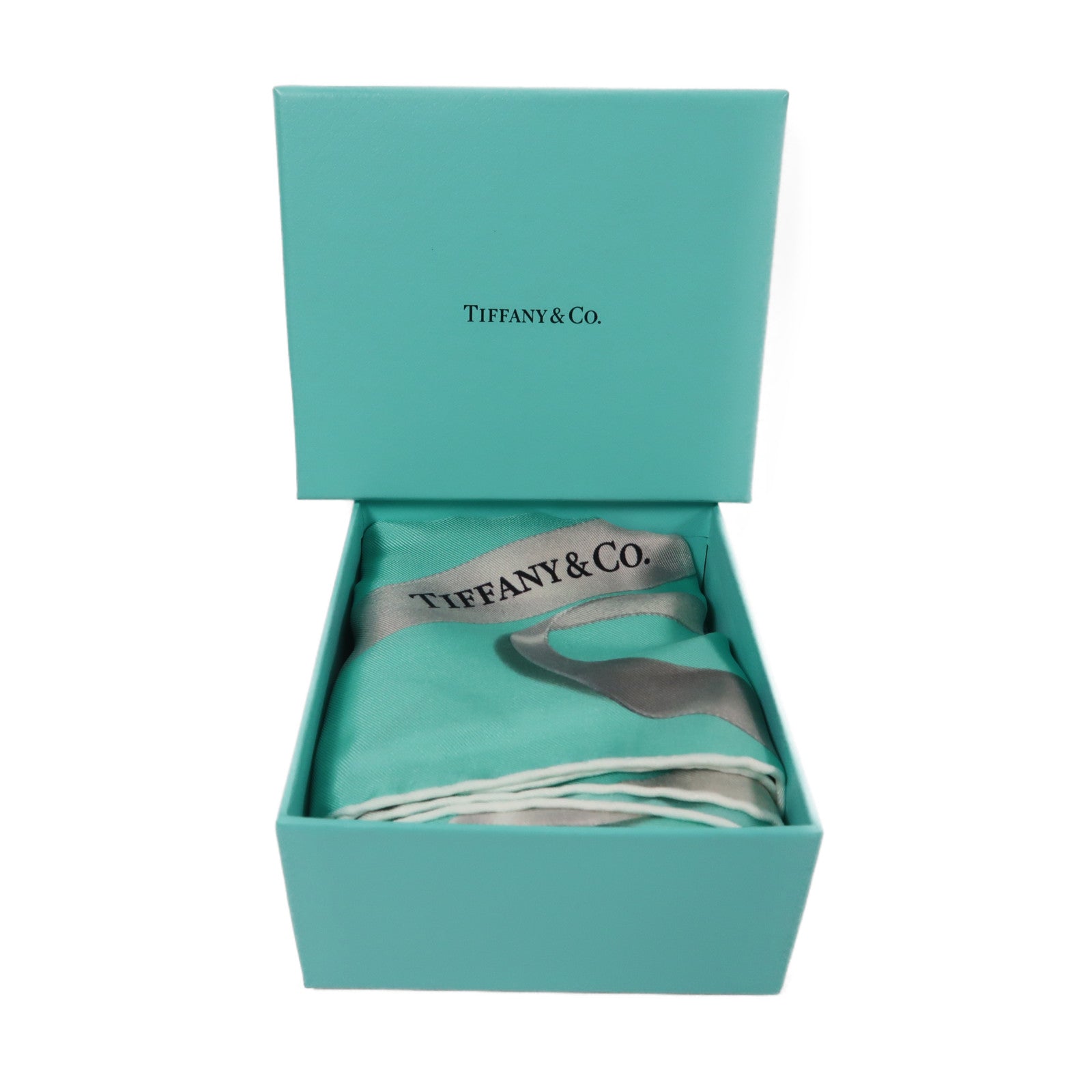 TIFFANY＆CO 絲質Scarf圍巾蒂芙尼藍色