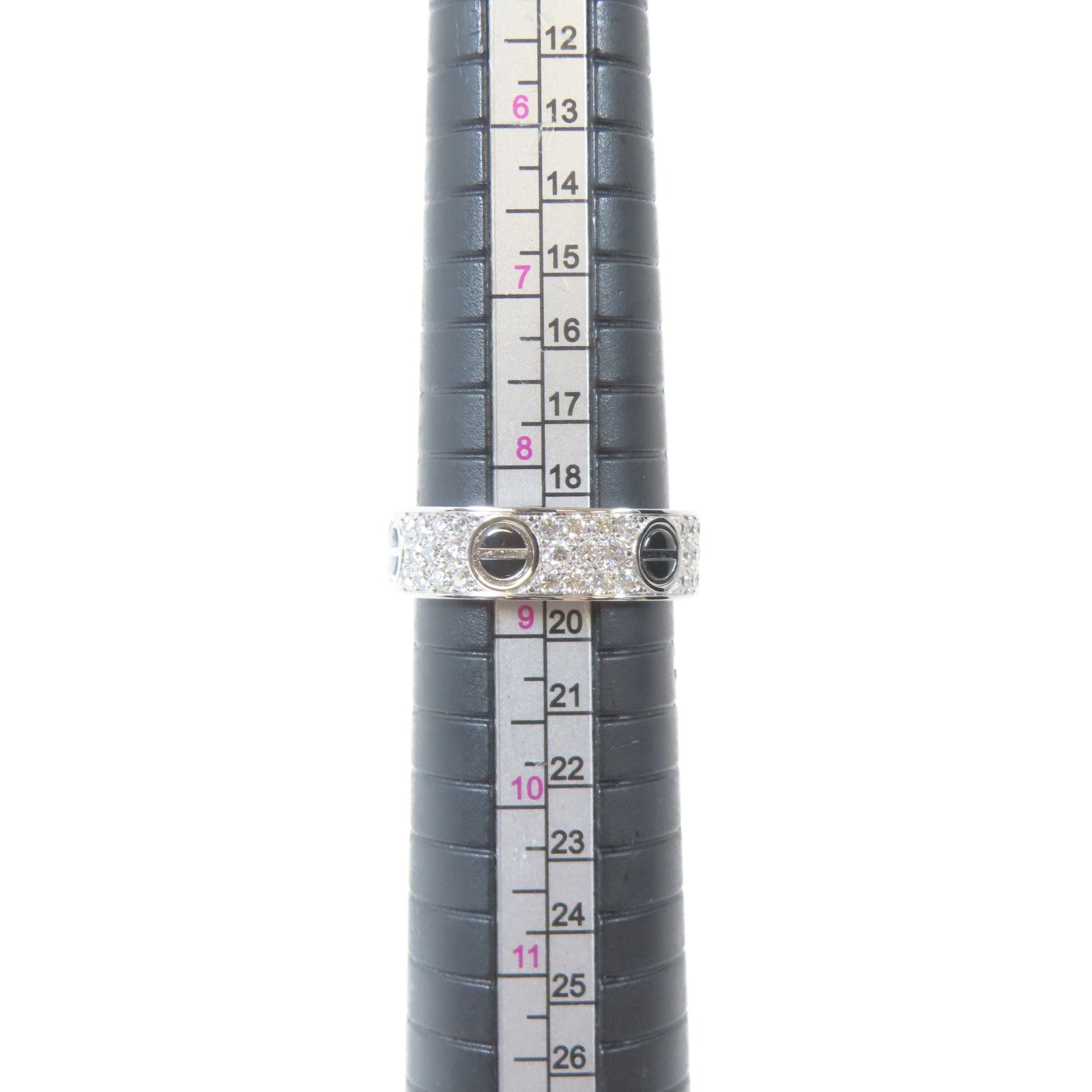 CARTIER 18K白金Love Ring鑽石戒指Cartier#59/US#8.5