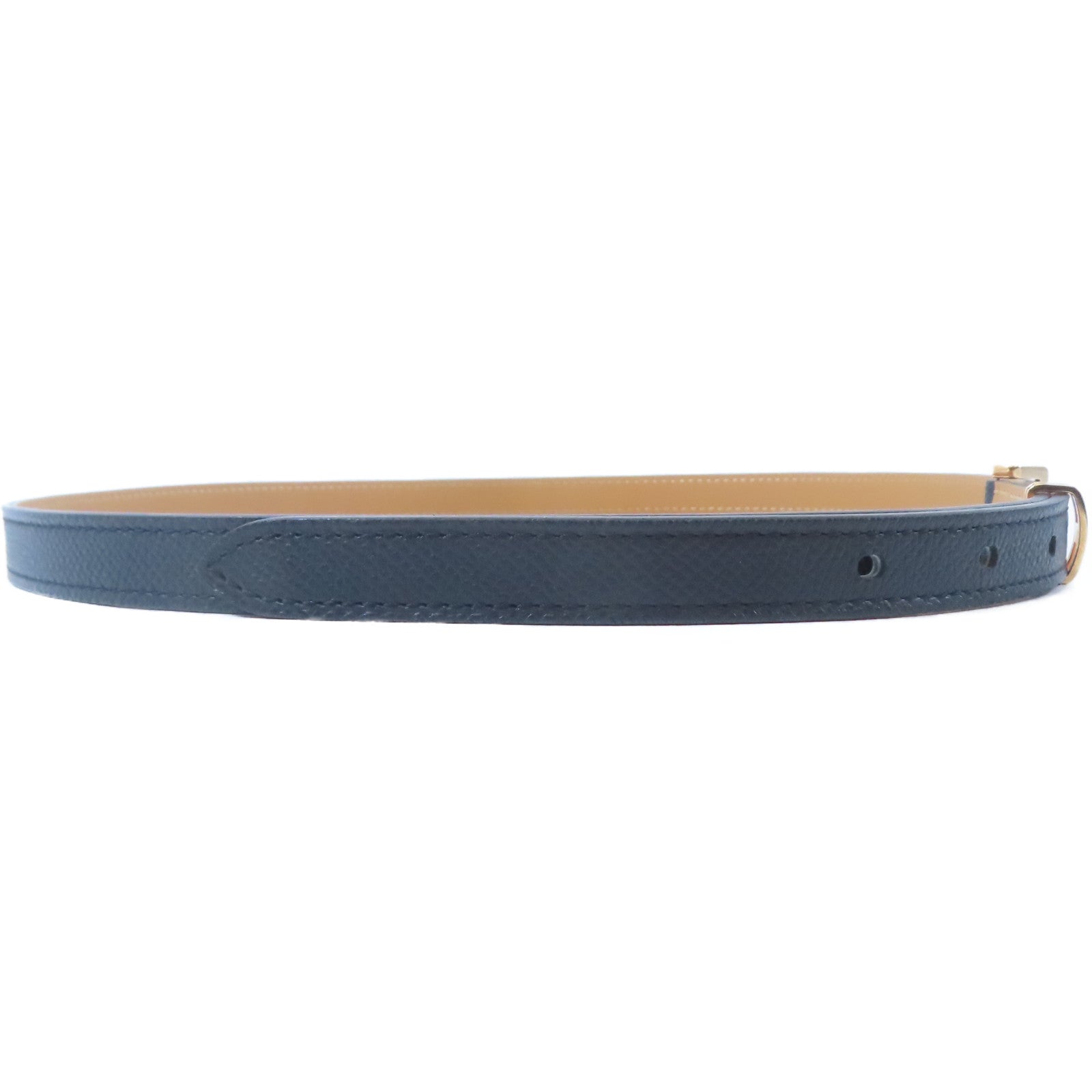 HERMES Epsom皮革Pop H Belt金扣皮帶Noir黑色