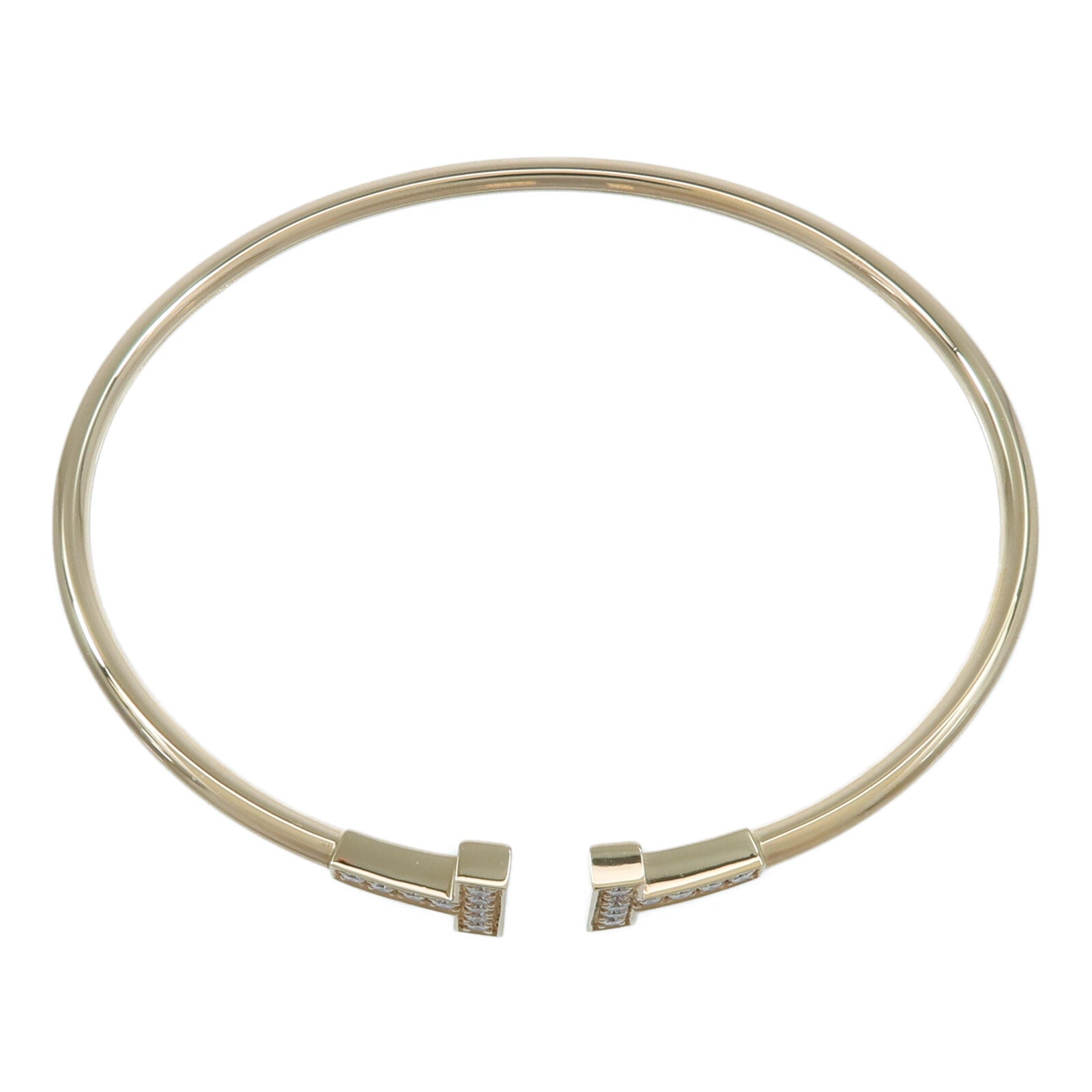 TIFFANY＆CO 18K玫瑰金T Wire Diamond Bangle鑽石手鐲