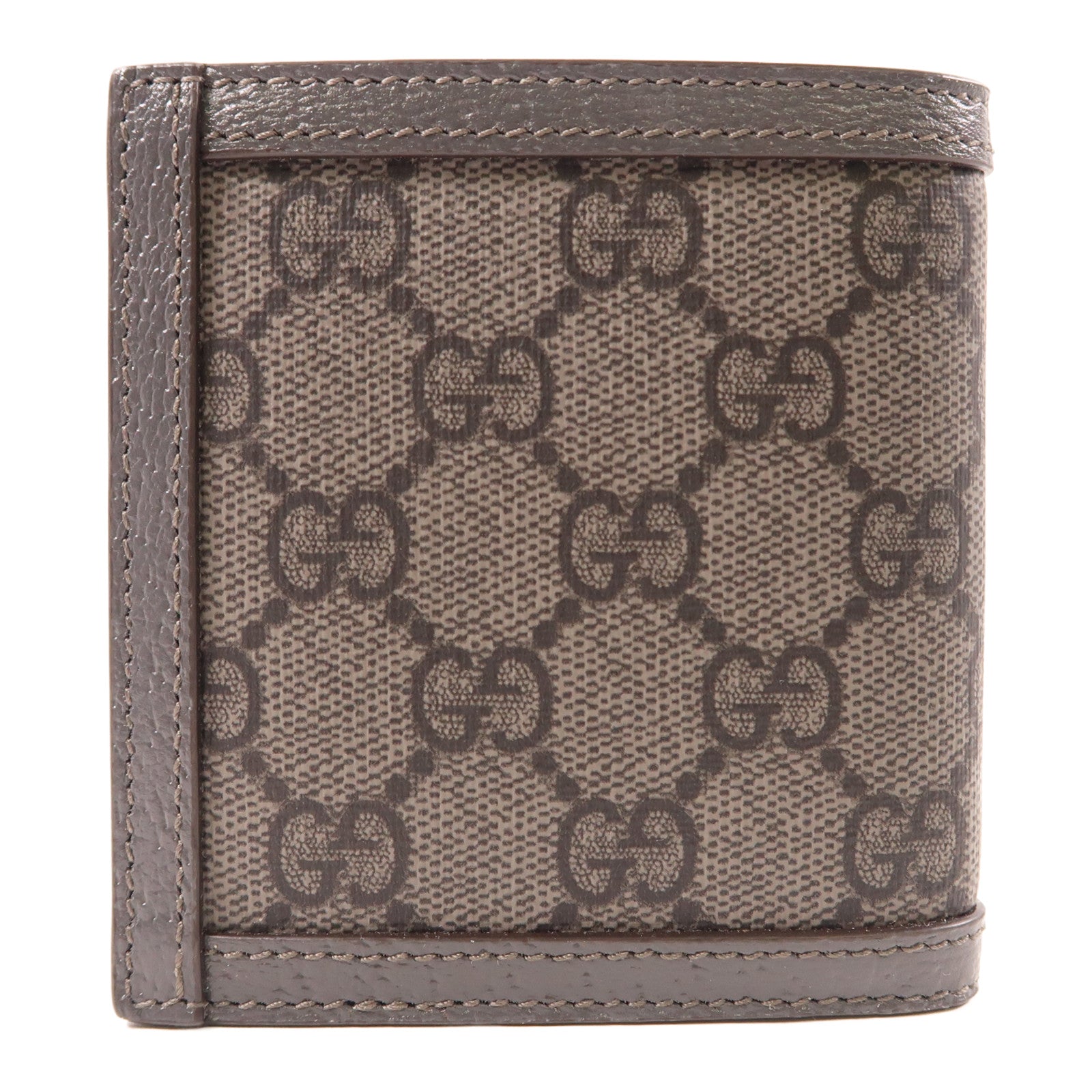 GUCCI 塗層帆布/皮革Ophidia Wallet銀扣錢包灰色