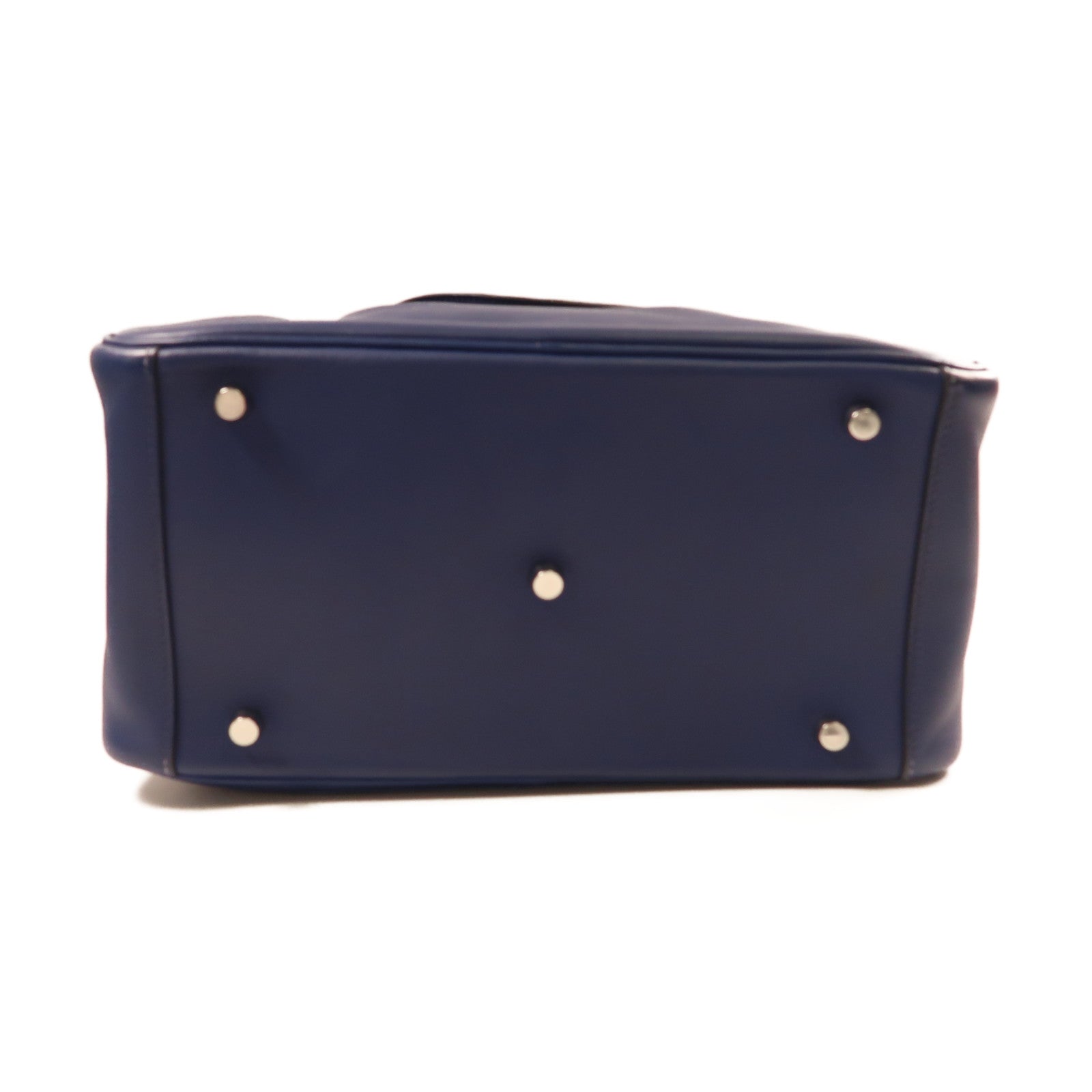 HERMES PHW Lindy 30 2Way Shoulder Hand Bag  Vaux Swift Leather Blue Indigo