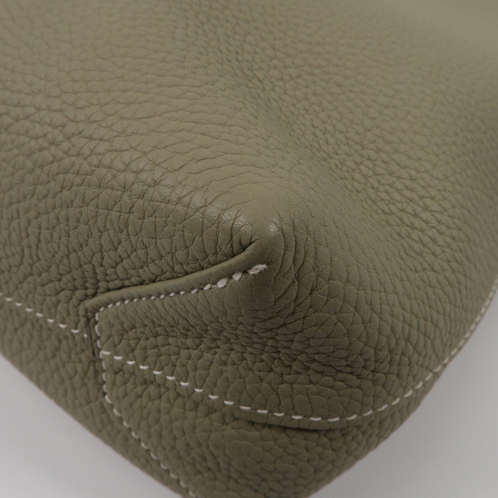 HERMES Clemence皮革Double Sens 36手挽袋Sauge/Lime
